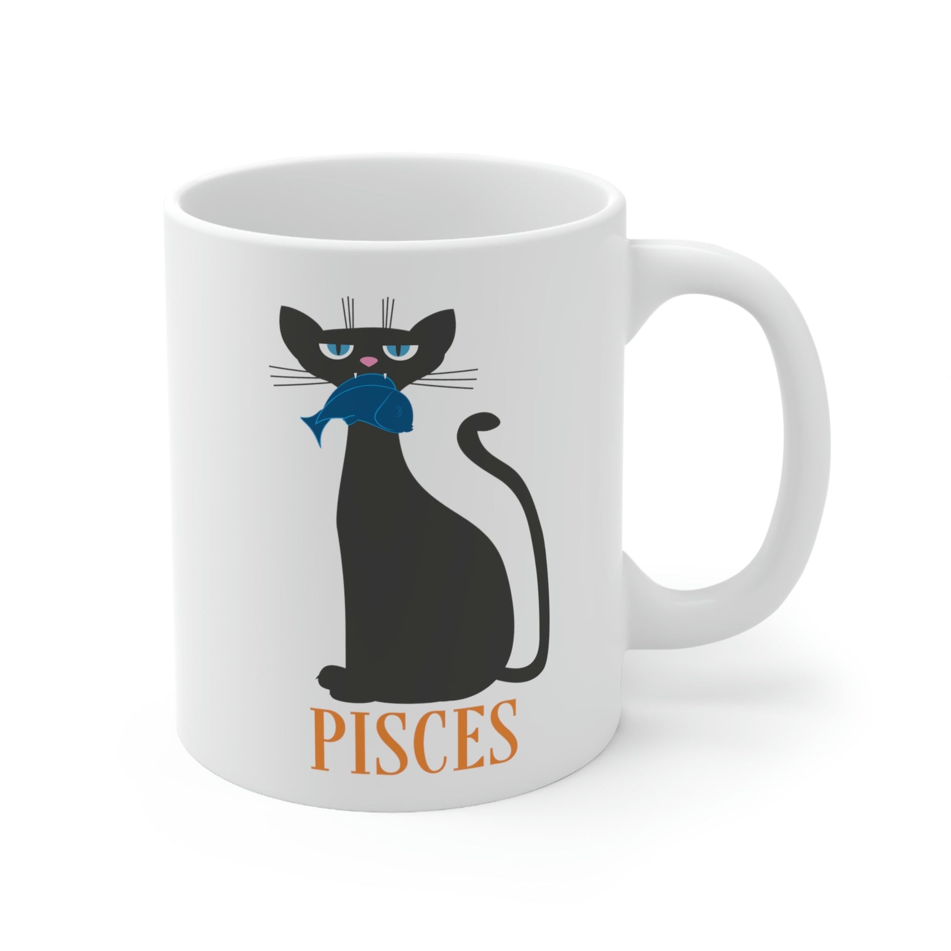 Pisces Cat Zodiac Sign Ceramic Mug 11oz Ichaku [Perfect Gifts Selection]