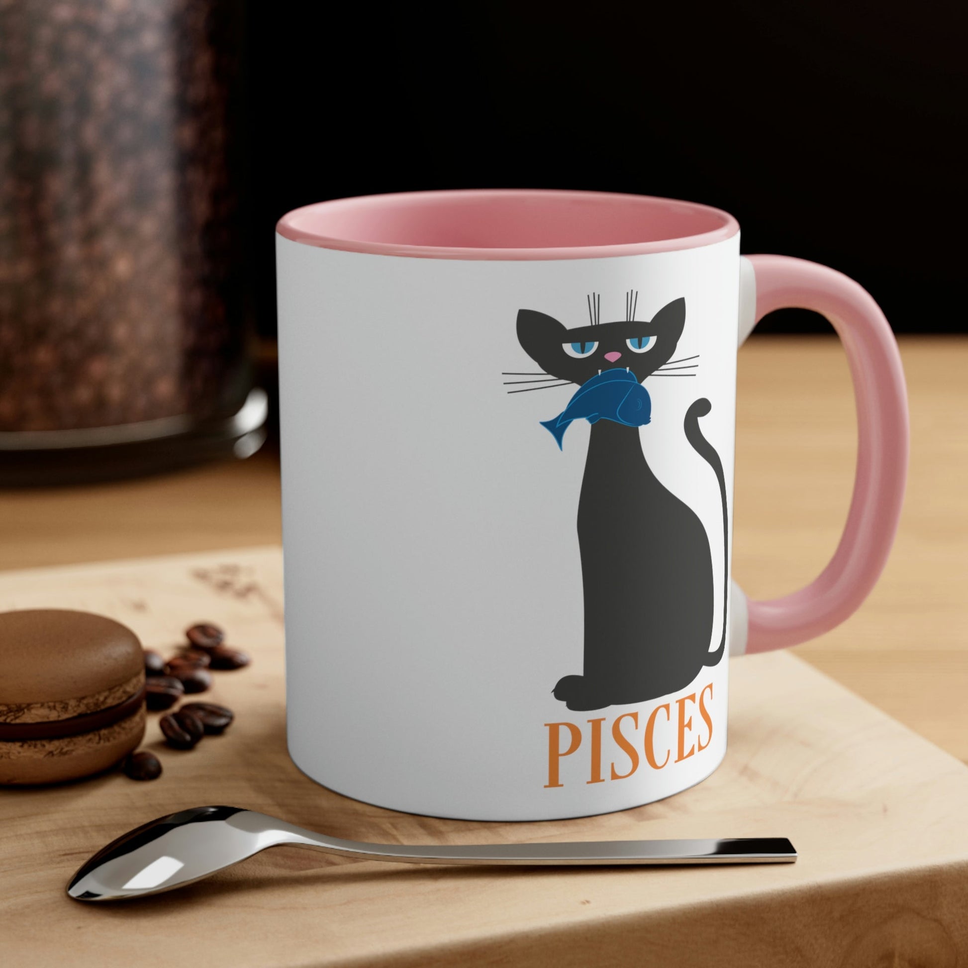Pisces Cat Zodiac Sign Classic Accent Coffee Mug 11oz Ichaku [Perfect Gifts Selection]