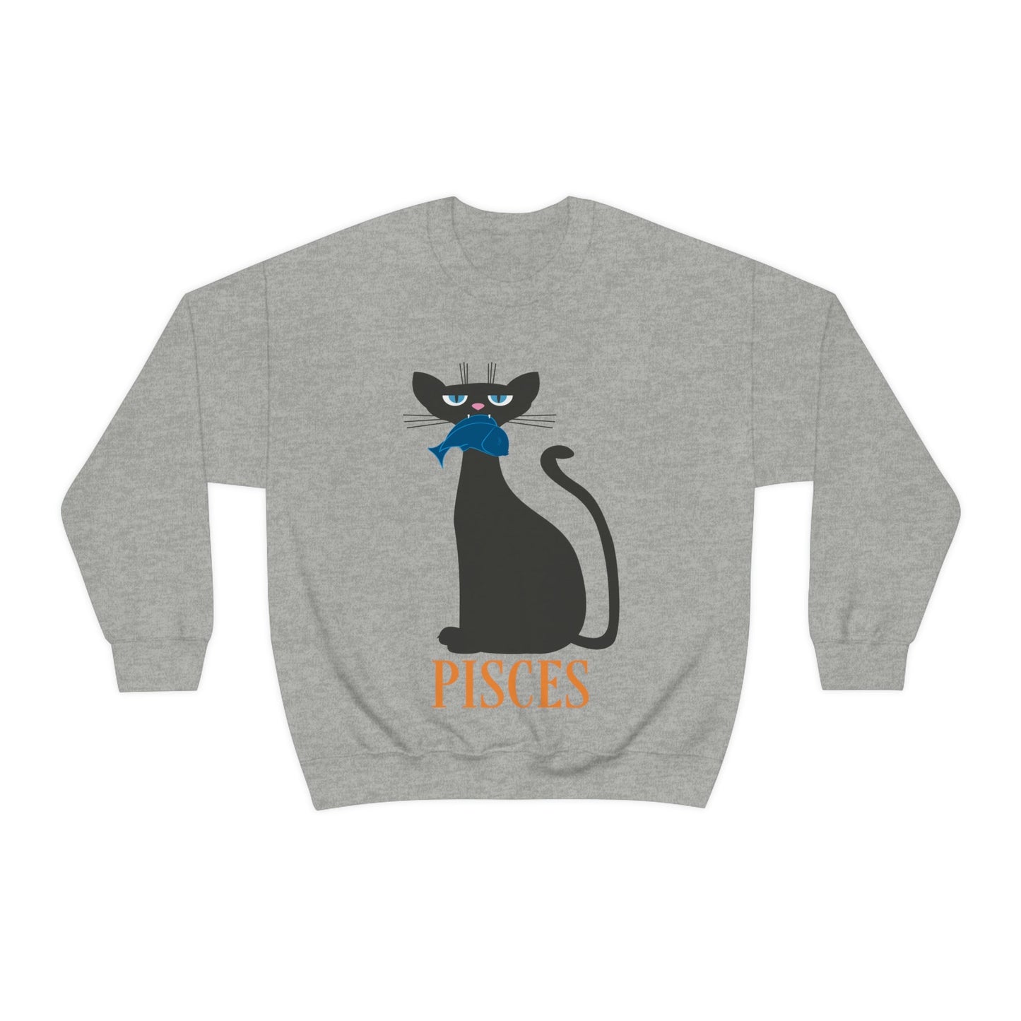 Pisces Cat Zodiac Sign Unisex Heavy Blend™ Crewneck Sweatshirt Ichaku [Perfect Gifts Selection]