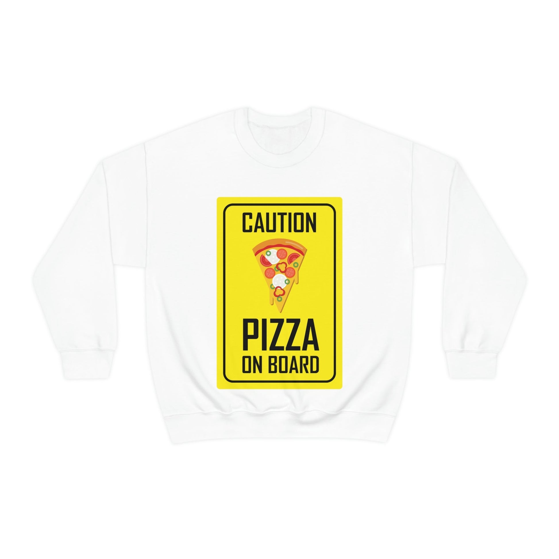 Pizza On board Funny Sign Valentines Quotes Unisex Heavy Blend™ Crewneck Sweatshirt Ichaku [Perfect Gifts Selection]