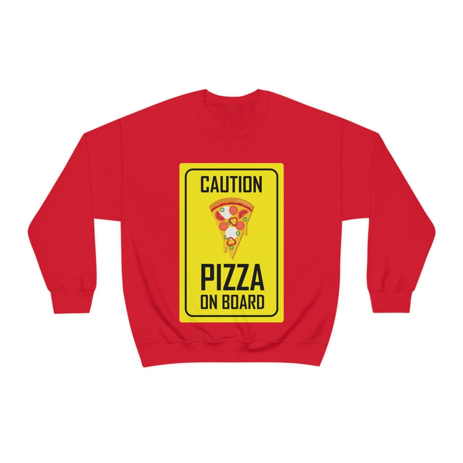 Pizza On board Funny Sign Valentines Quotes Unisex Heavy Blend™ Crewneck Sweatshirt Ichaku [Perfect Gifts Selection]