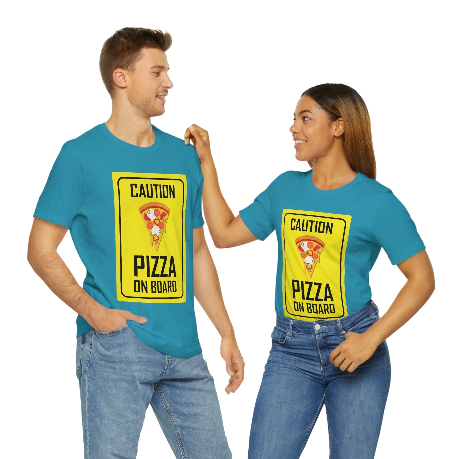 Pizza On board Funny Sign Valentines Quotes Unisex Jersey Short Sleeve T-Shirt Ichaku [Perfect Gifts Selection]