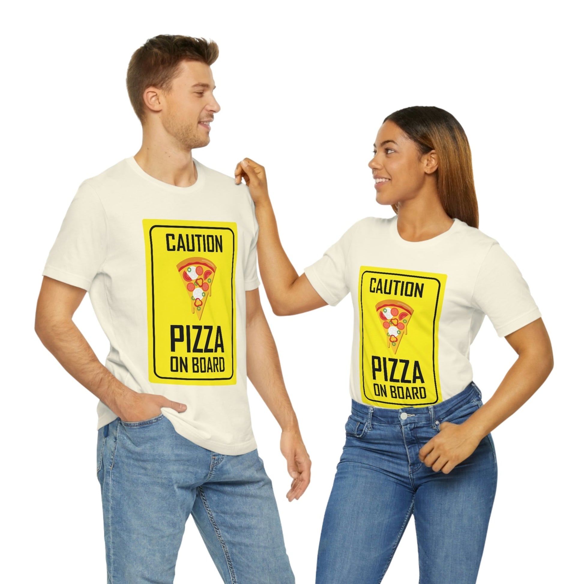 Pizza On board Funny Sign Valentines Quotes Unisex Jersey Short Sleeve T-Shirt Ichaku [Perfect Gifts Selection]