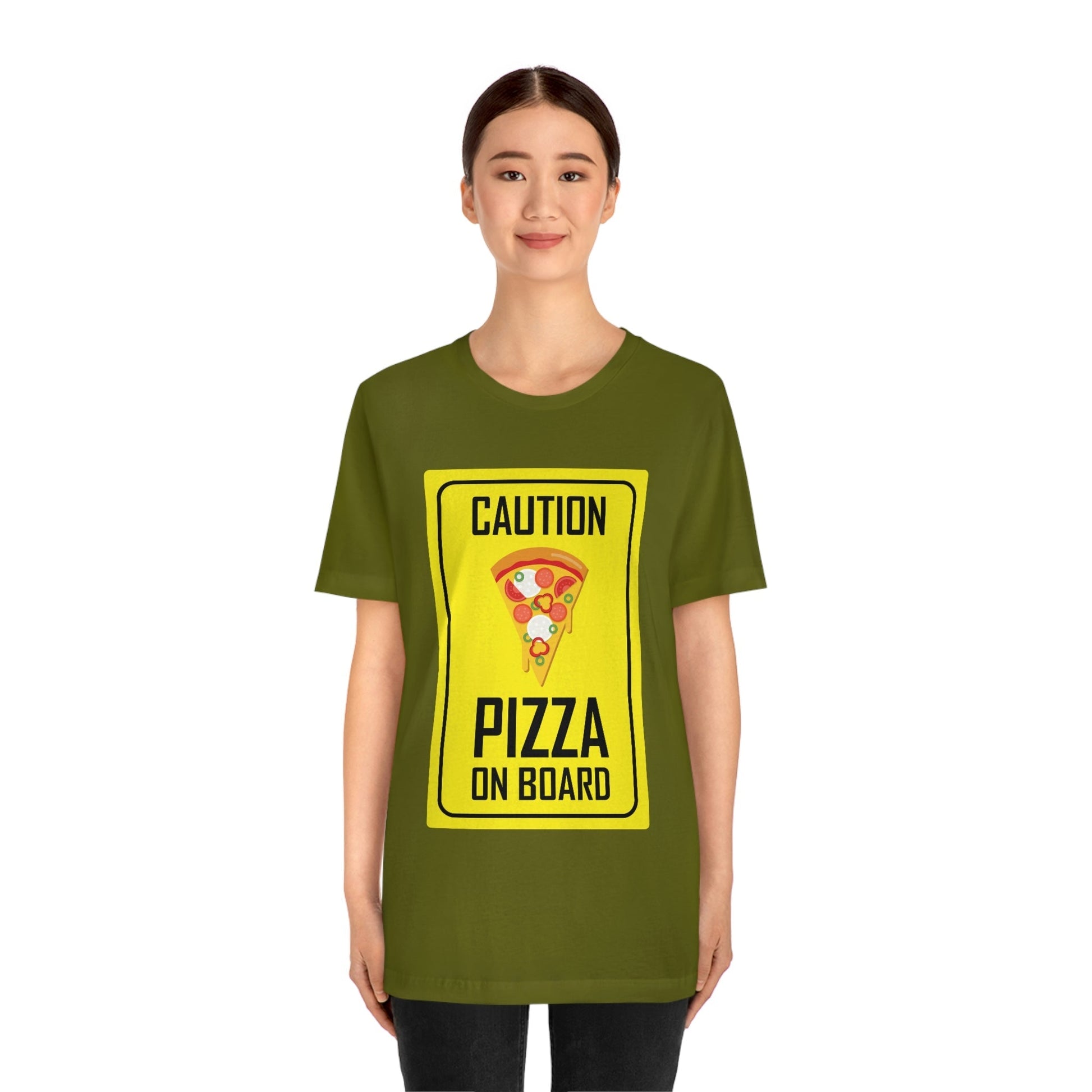 Pizza On board Funny Sign Valentines Quotes Unisex Jersey Short Sleeve T-Shirt Ichaku [Perfect Gifts Selection]