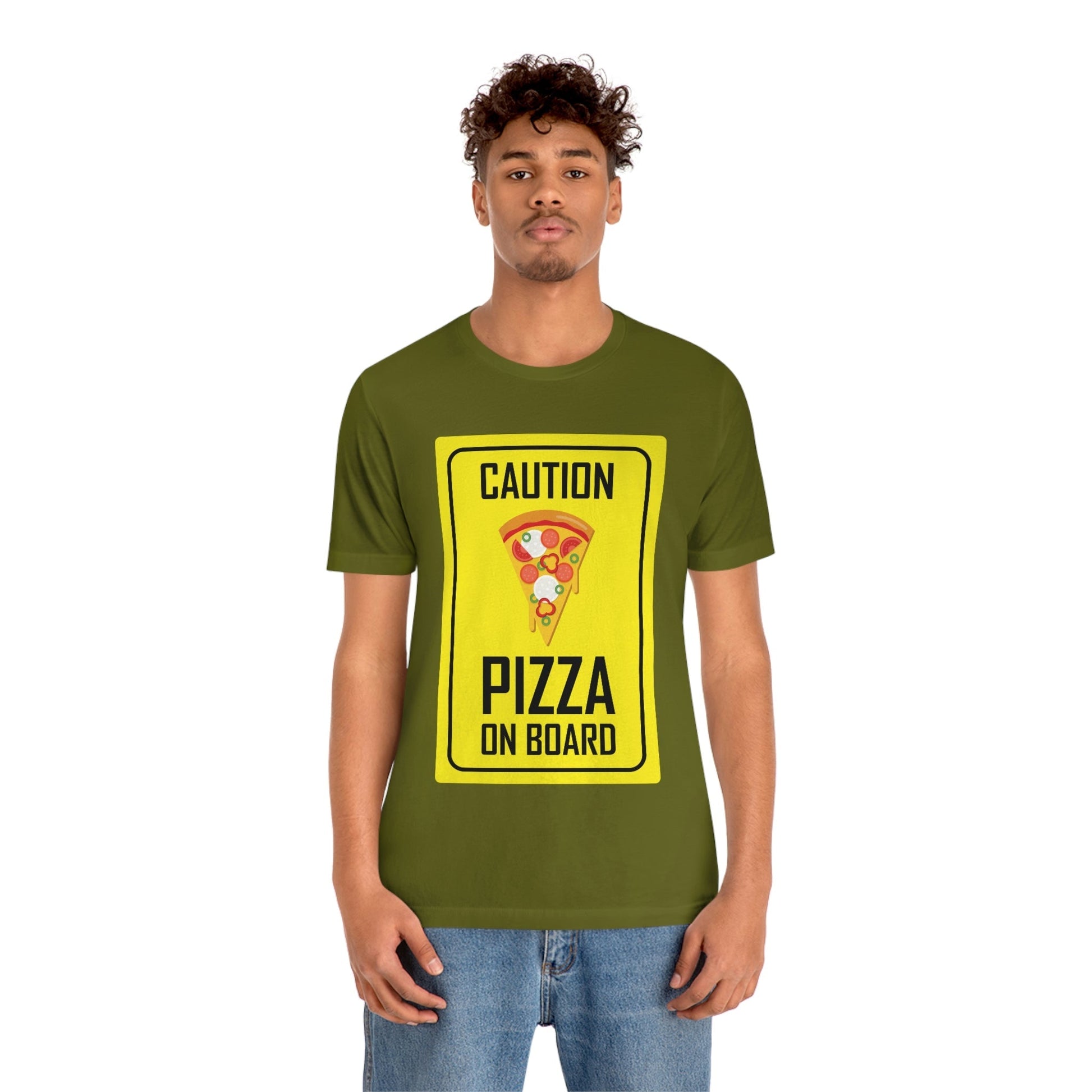 Pizza On board Funny Sign Valentines Quotes Unisex Jersey Short Sleeve T-Shirt Ichaku [Perfect Gifts Selection]