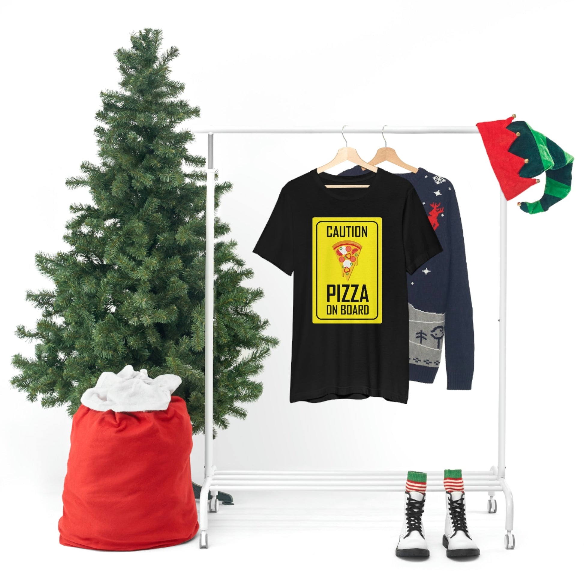 Pizza On board Funny Sign Valentines Quotes Unisex Jersey Short Sleeve T-Shirt Ichaku [Perfect Gifts Selection]