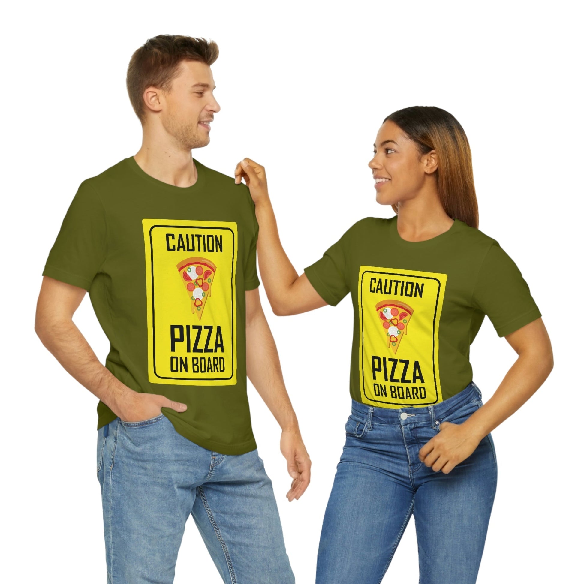 Pizza On board Funny Sign Valentines Quotes Unisex Jersey Short Sleeve T-Shirt Ichaku [Perfect Gifts Selection]