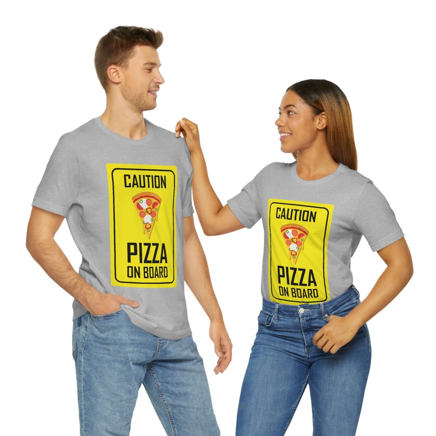 Pizza On board Funny Sign Valentines Quotes Unisex Jersey Short Sleeve T-Shirt Ichaku [Perfect Gifts Selection]