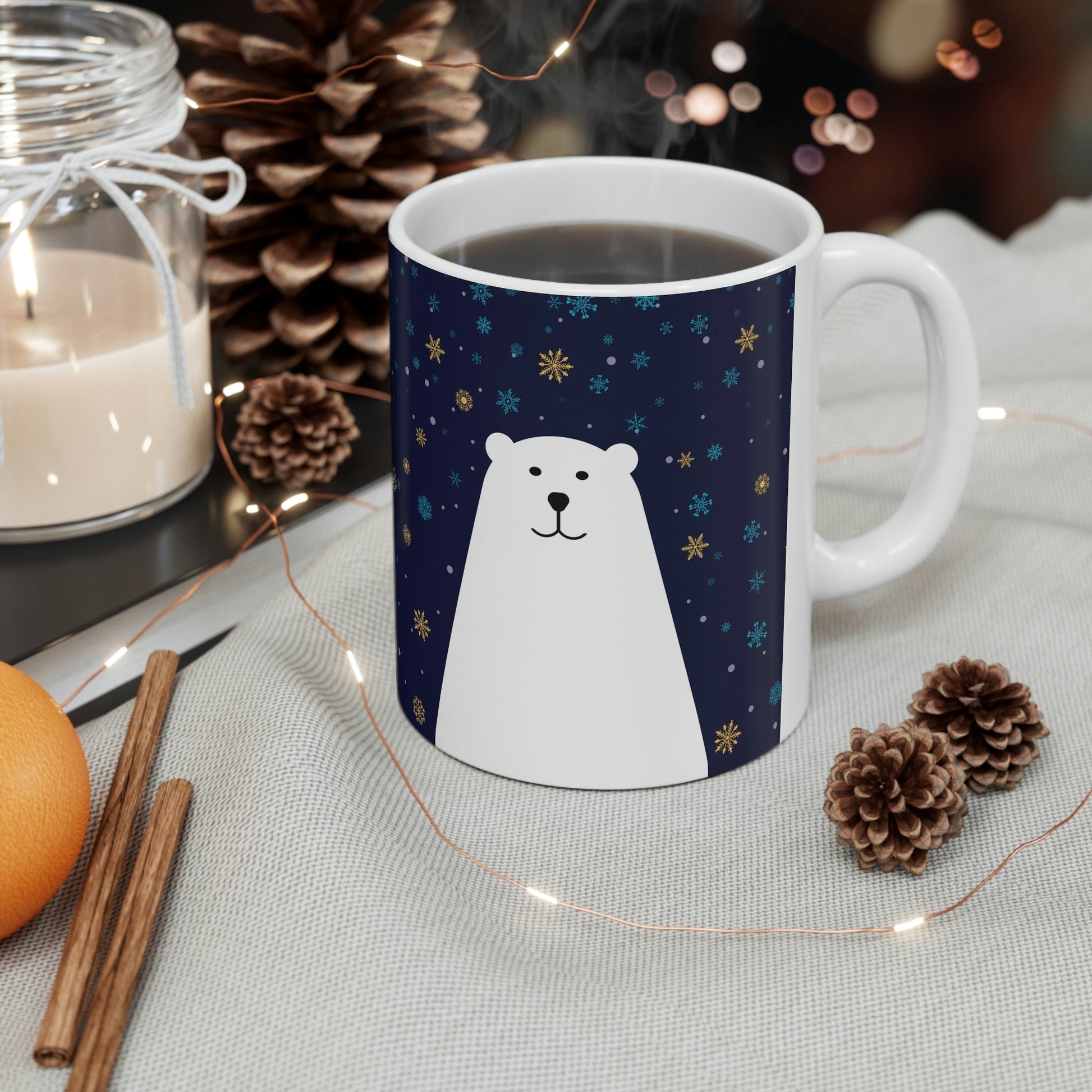 Polar Bear Arctic Art Ceramic Mug 11oz Ichaku [Perfect Gifts Selection]