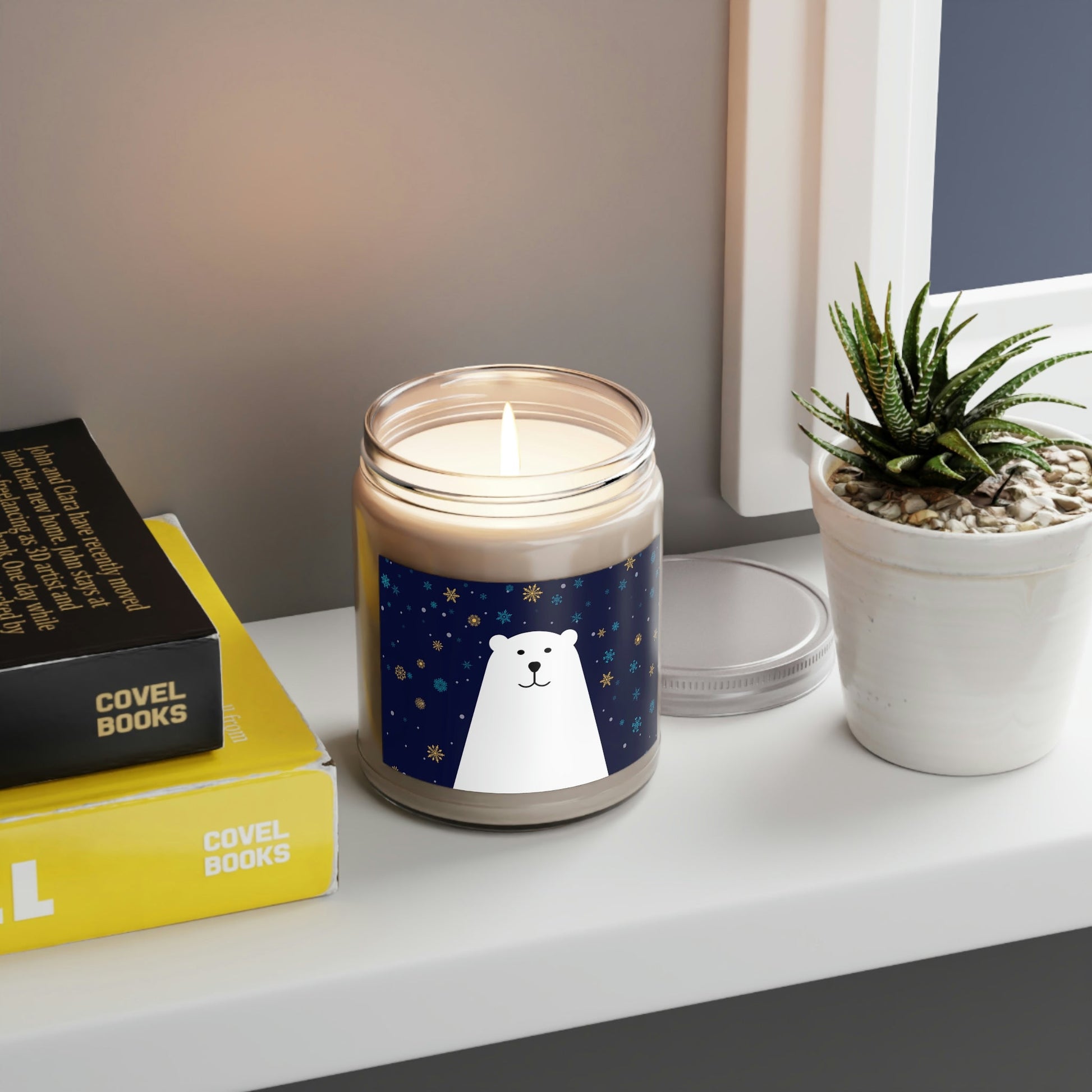 Polar Bear Arctic Art Scented Candle Up to 60h Soy Wax 9oz Ichaku [Perfect Gifts Selection]