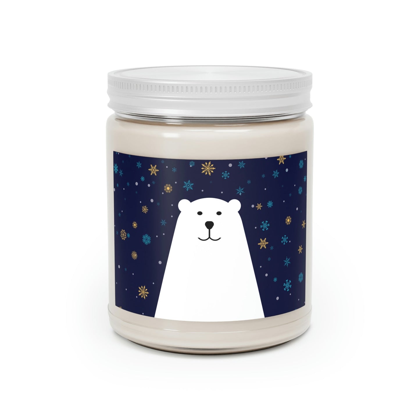 Polar Bear Arctic Art Scented Candle Up to 60h Soy Wax 9oz Ichaku [Perfect Gifts Selection]