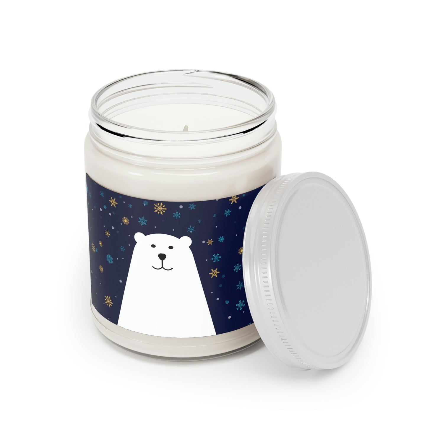 Polar Bear Arctic Art Scented Candle Up to 60h Soy Wax 9oz Ichaku [Perfect Gifts Selection]