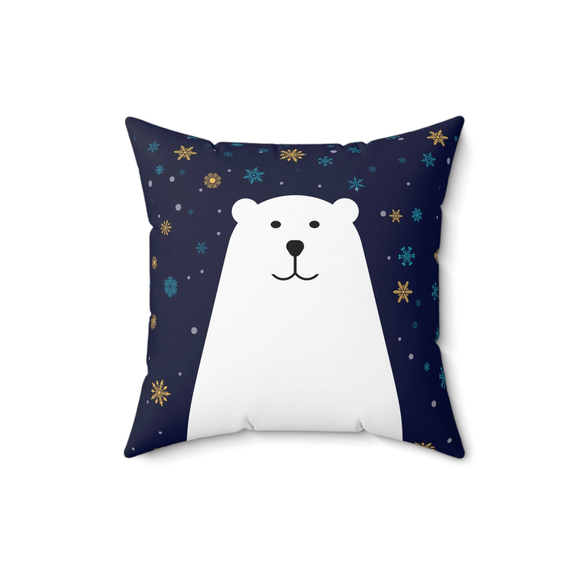 Polar Bear Arctic Art Spun Polyester Square Pillow Ichaku [Perfect Gifts Selection]