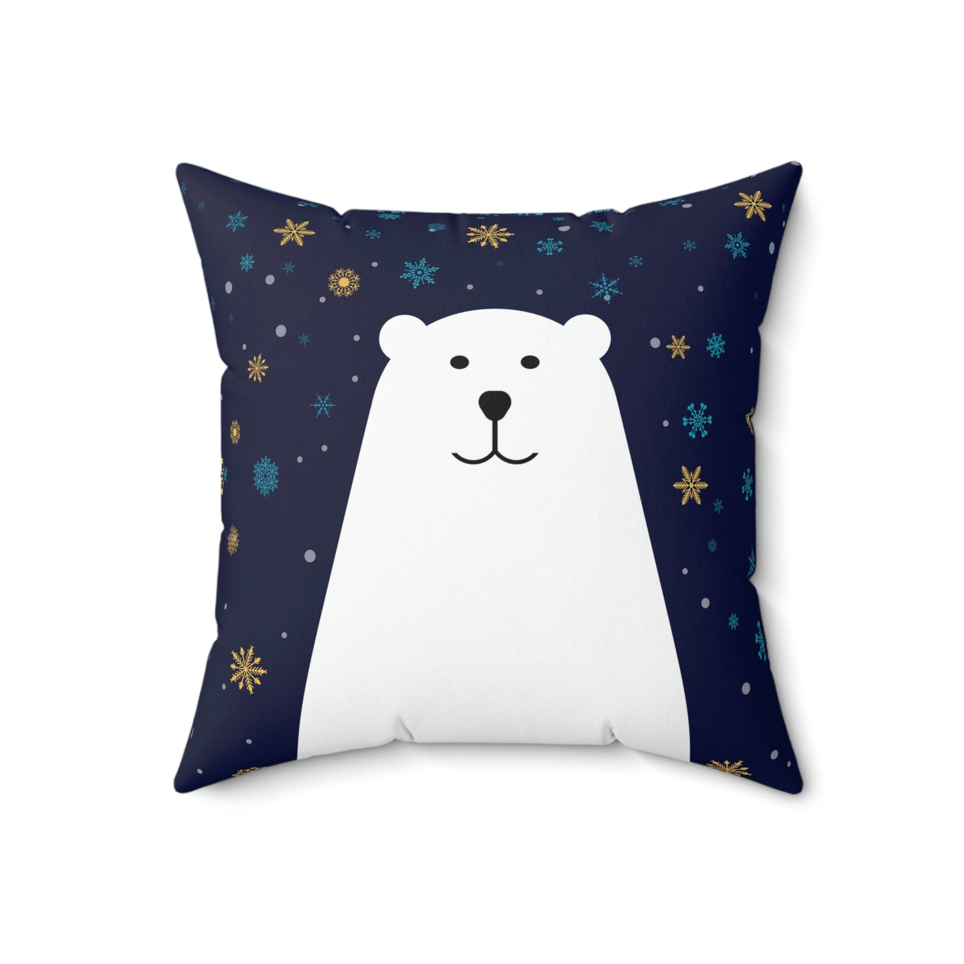 Polar Bear Arctic Art Spun Polyester Square Pillow Ichaku [Perfect Gifts Selection]