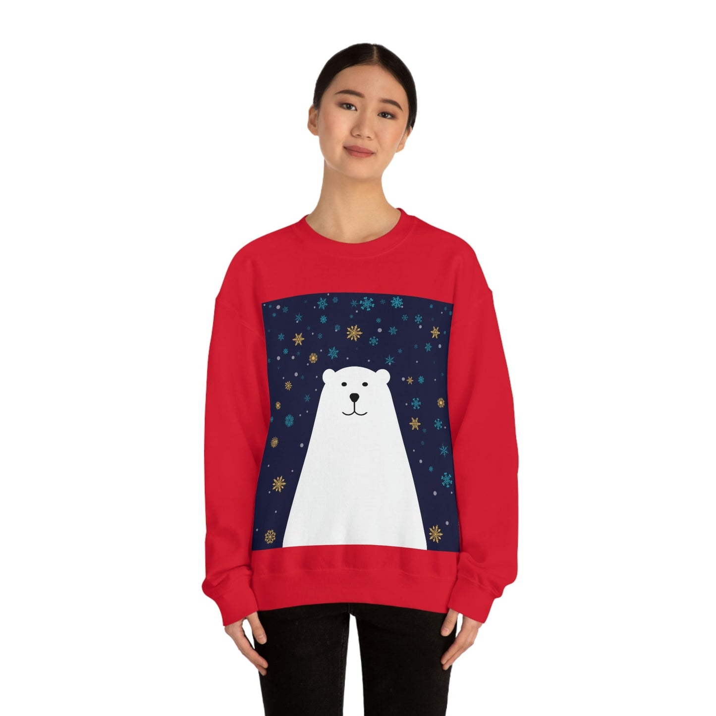 Polar Bear Arctic Art Unisex Heavy Blend™ Crewneck Sweatshirt Ichaku [Perfect Gifts Selection]