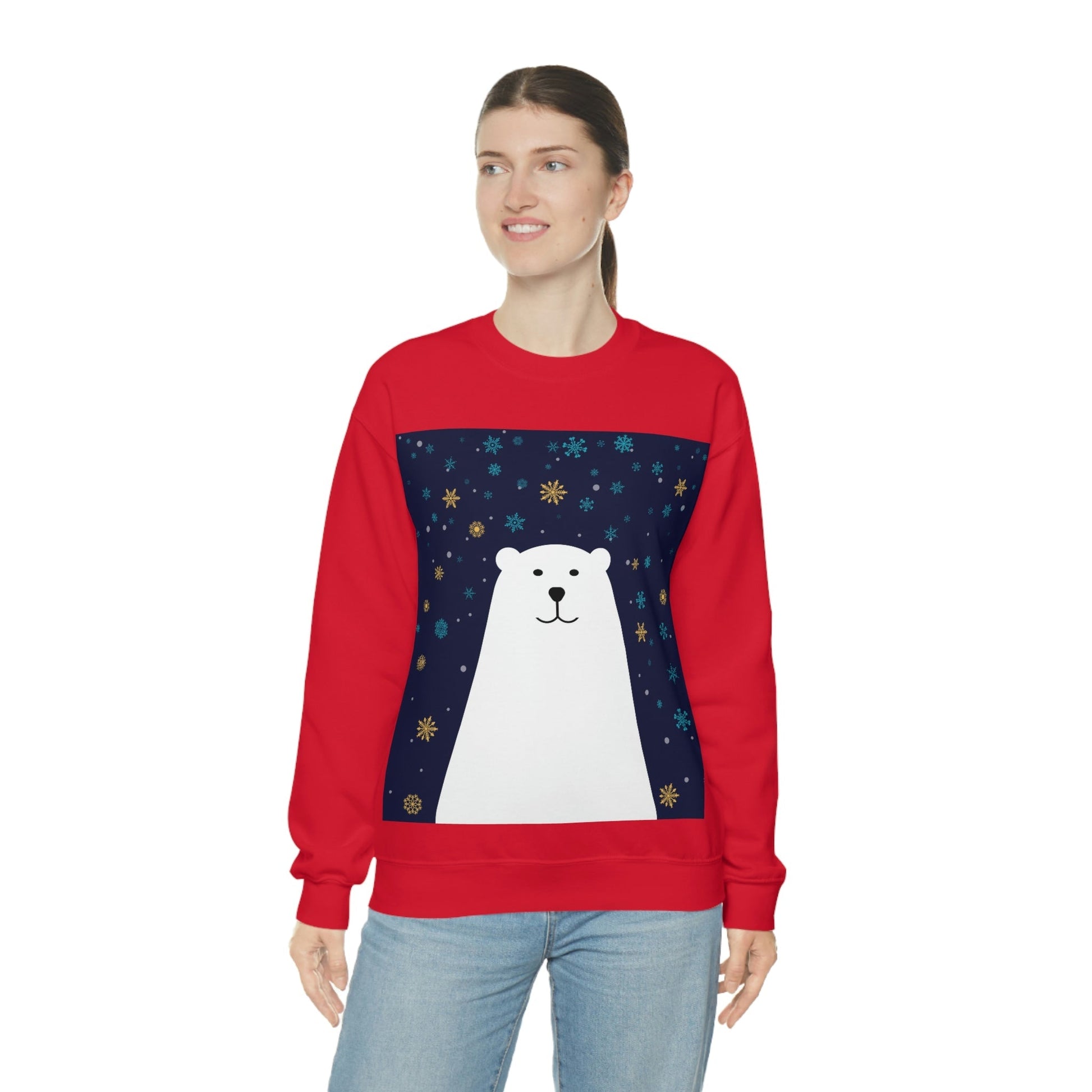 Polar Bear Arctic Art Unisex Heavy Blend™ Crewneck Sweatshirt Ichaku [Perfect Gifts Selection]