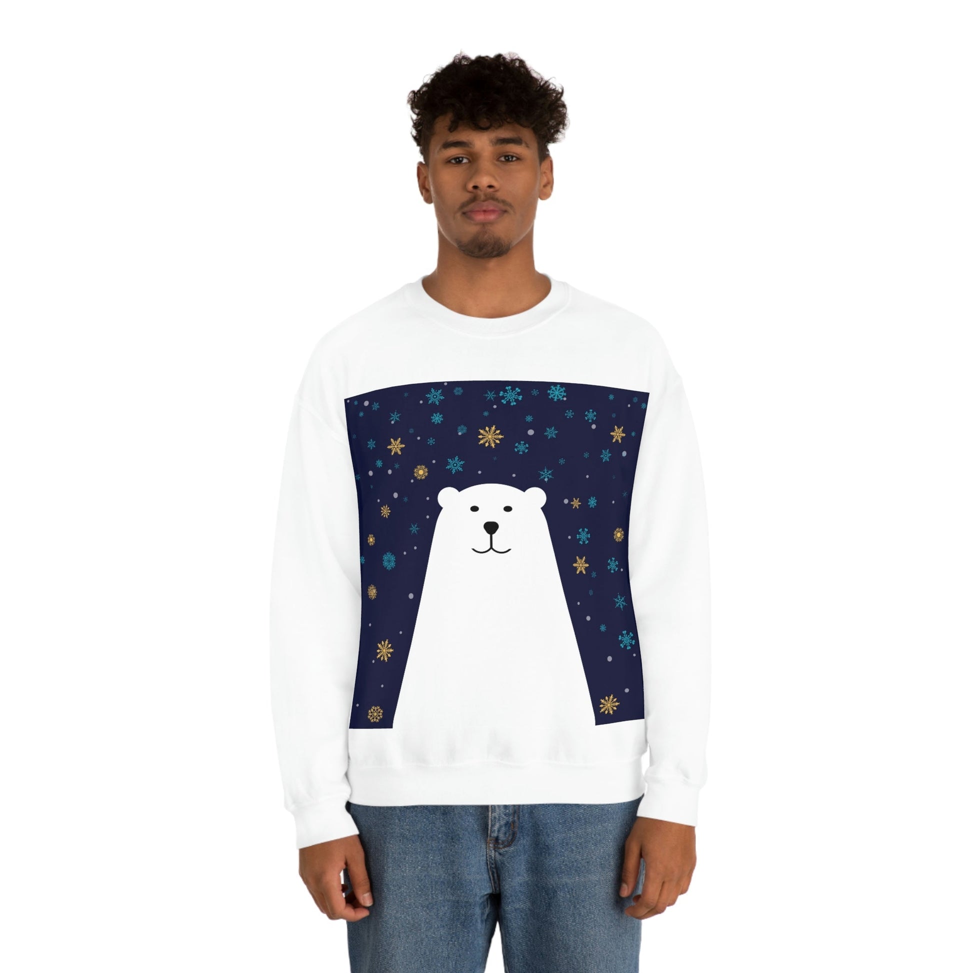 Polar Bear Arctic Art Unisex Heavy Blend™ Crewneck Sweatshirt Ichaku [Perfect Gifts Selection]