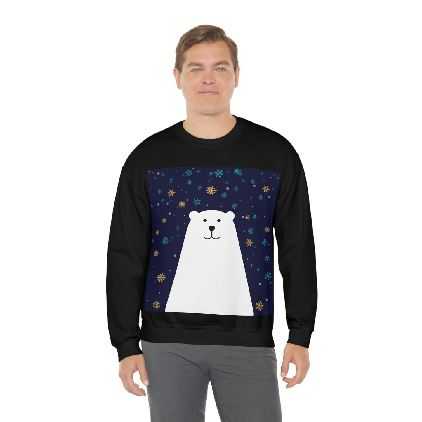 Polar Bear Arctic Art Unisex Heavy Blend™ Crewneck Sweatshirt Ichaku [Perfect Gifts Selection]