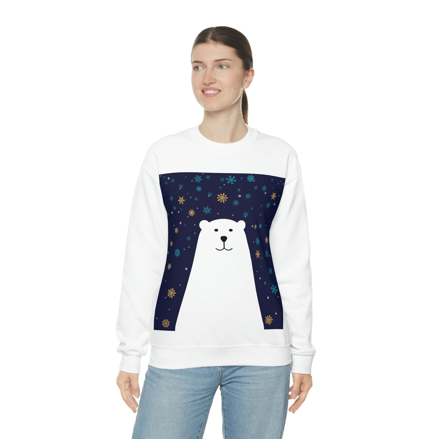 Polar Bear Arctic Art Unisex Heavy Blend™ Crewneck Sweatshirt Ichaku [Perfect Gifts Selection]