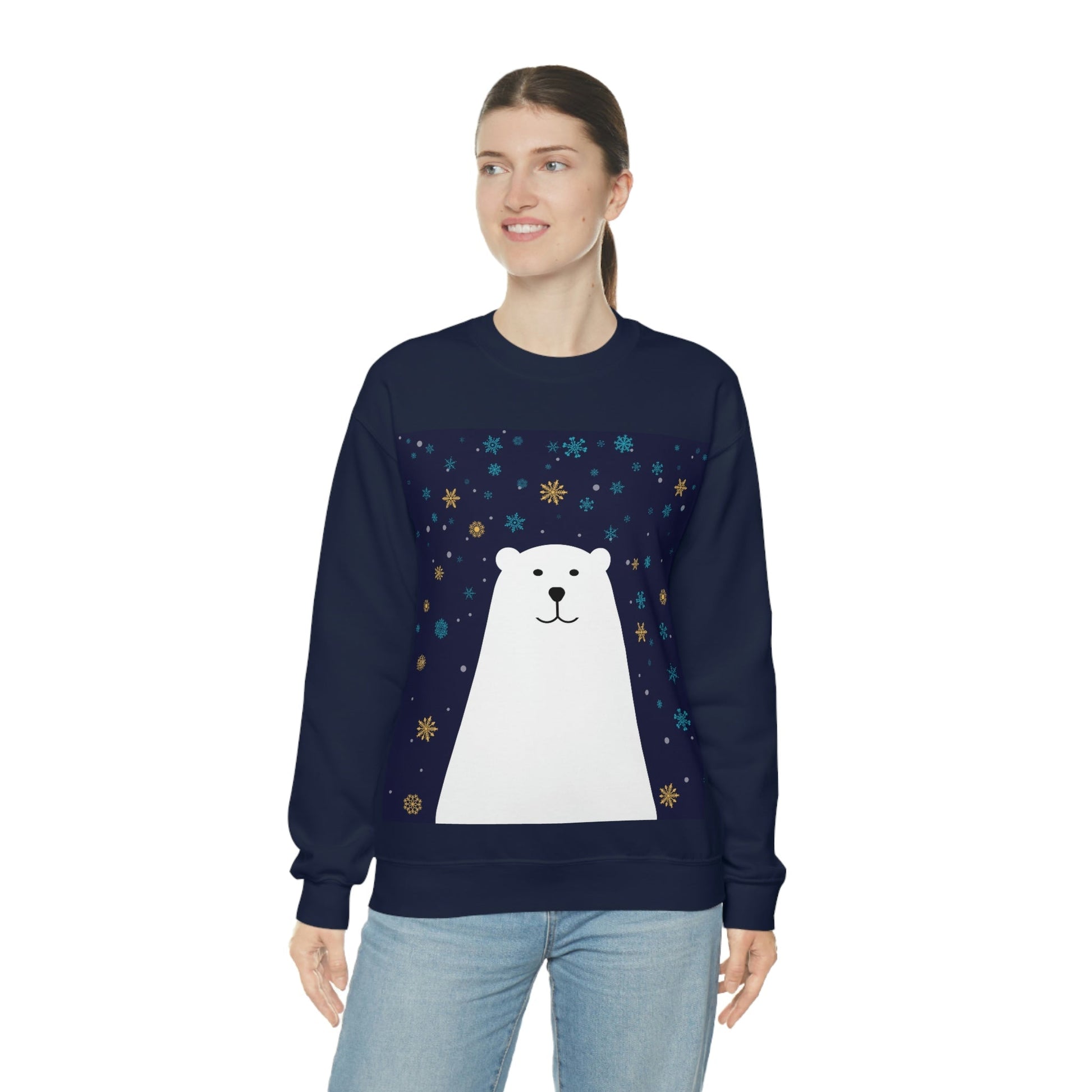 Polar Bear Arctic Art Unisex Heavy Blend™ Crewneck Sweatshirt Ichaku [Perfect Gifts Selection]