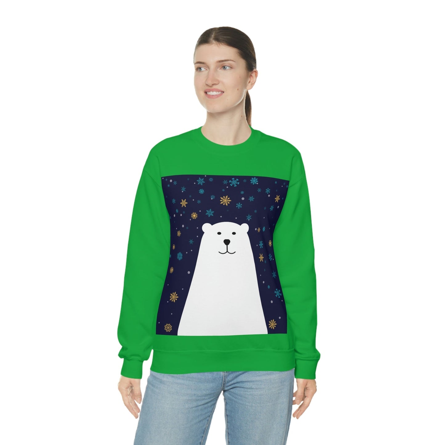 Polar Bear Arctic Art Unisex Heavy Blend™ Crewneck Sweatshirt Ichaku [Perfect Gifts Selection]