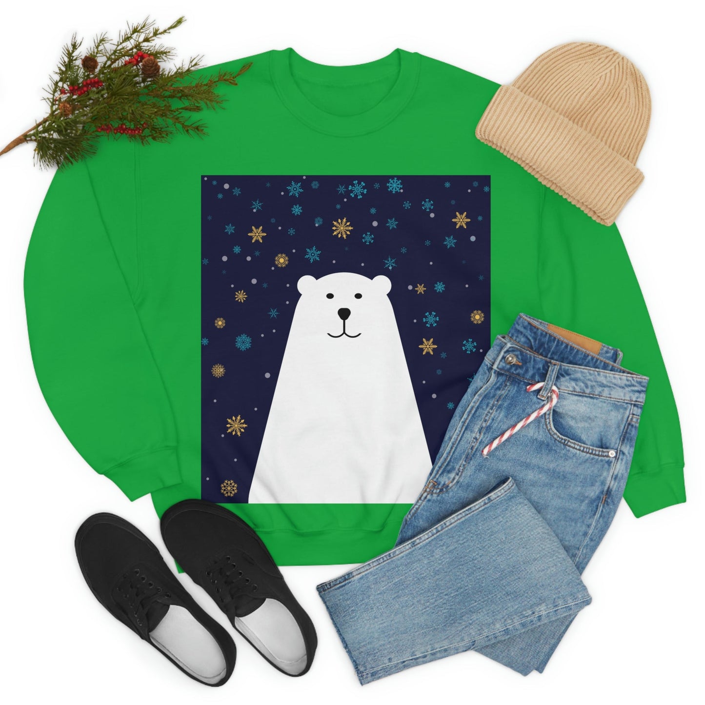 Polar Bear Arctic Art Unisex Heavy Blend™ Crewneck Sweatshirt Ichaku [Perfect Gifts Selection]