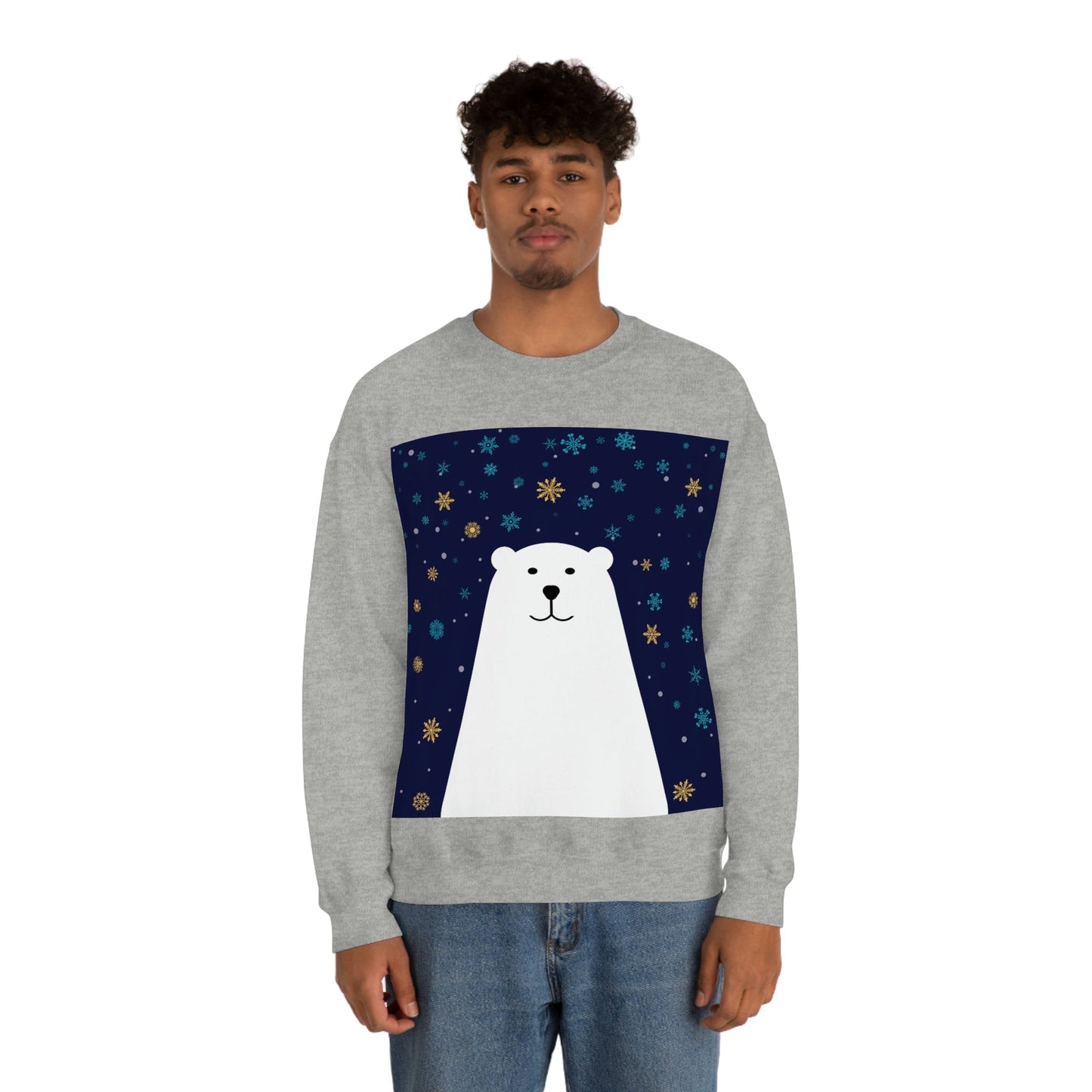 Polar Bear Arctic Art Unisex Heavy Blend™ Crewneck Sweatshirt Ichaku [Perfect Gifts Selection]