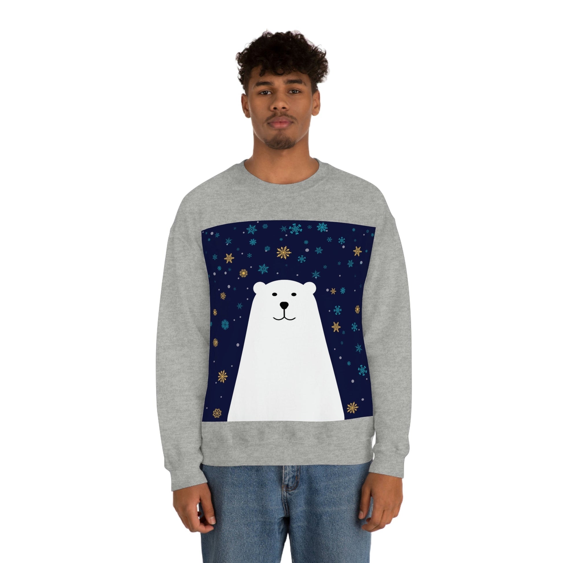 Polar Bear Arctic Art Unisex Heavy Blend™ Crewneck Sweatshirt Ichaku [Perfect Gifts Selection]