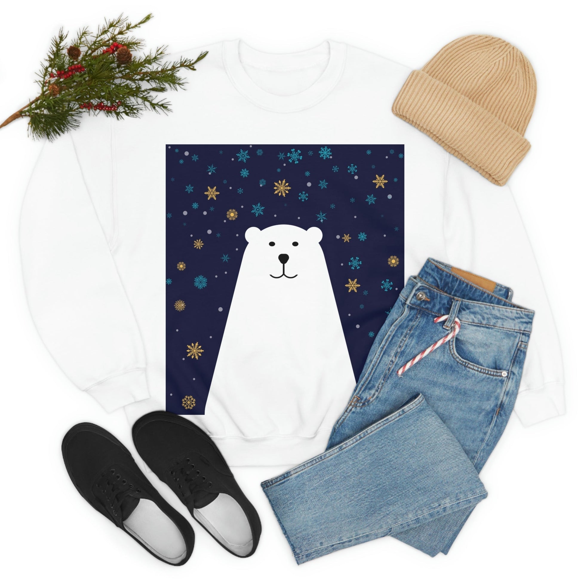 Polar Bear Arctic Art Unisex Heavy Blend™ Crewneck Sweatshirt Ichaku [Perfect Gifts Selection]