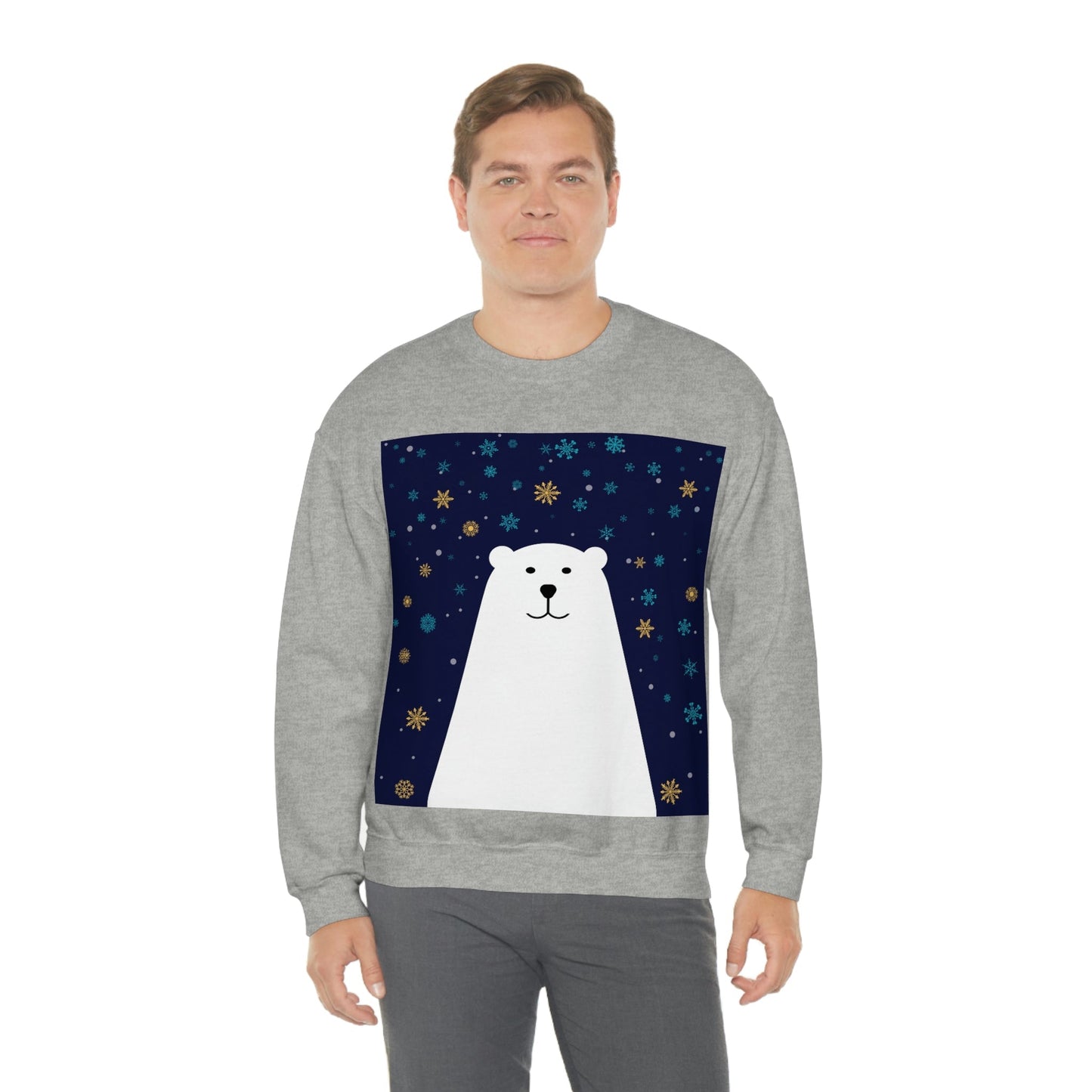 Polar Bear Arctic Art Unisex Heavy Blend™ Crewneck Sweatshirt Ichaku [Perfect Gifts Selection]