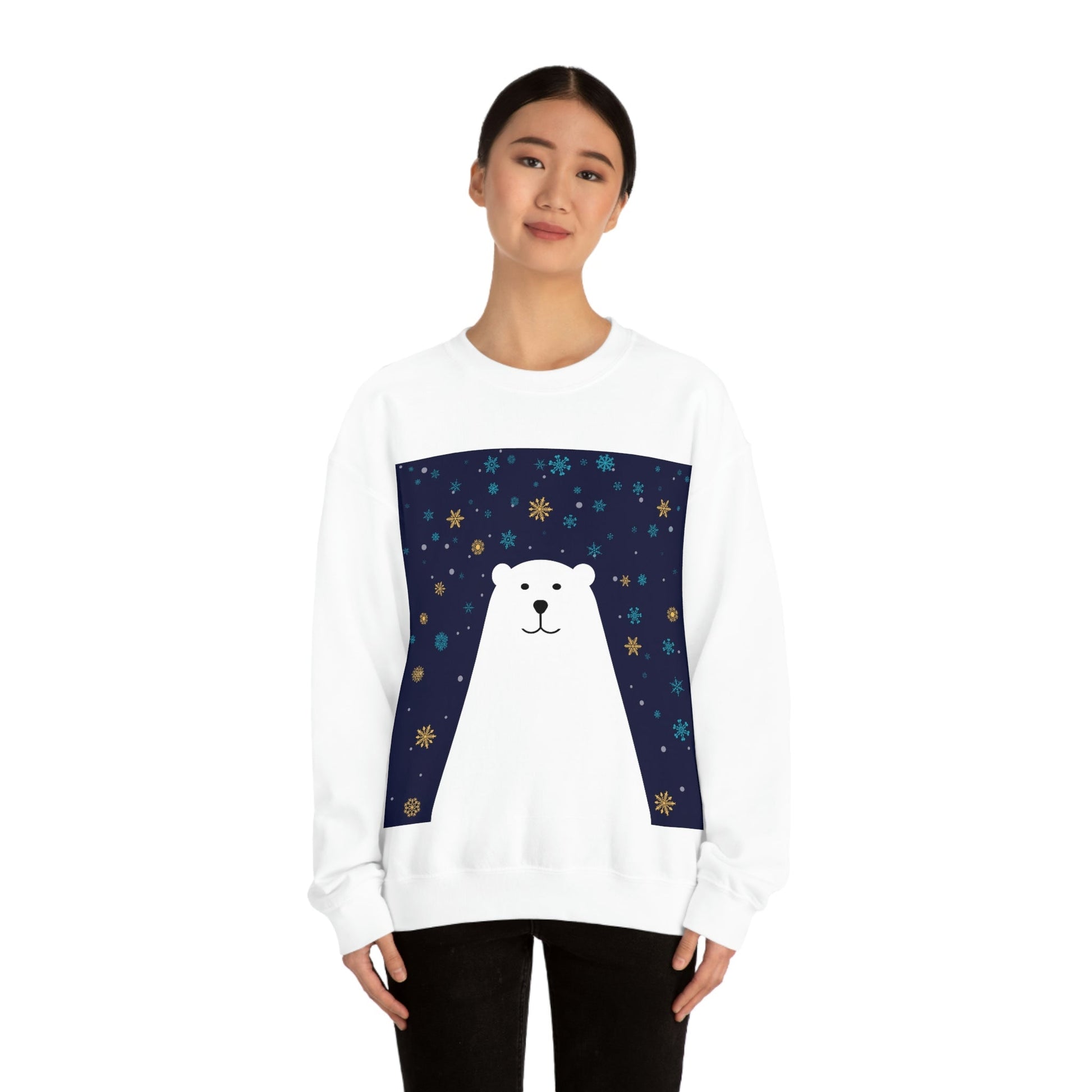 Polar Bear Arctic Art Unisex Heavy Blend™ Crewneck Sweatshirt Ichaku [Perfect Gifts Selection]