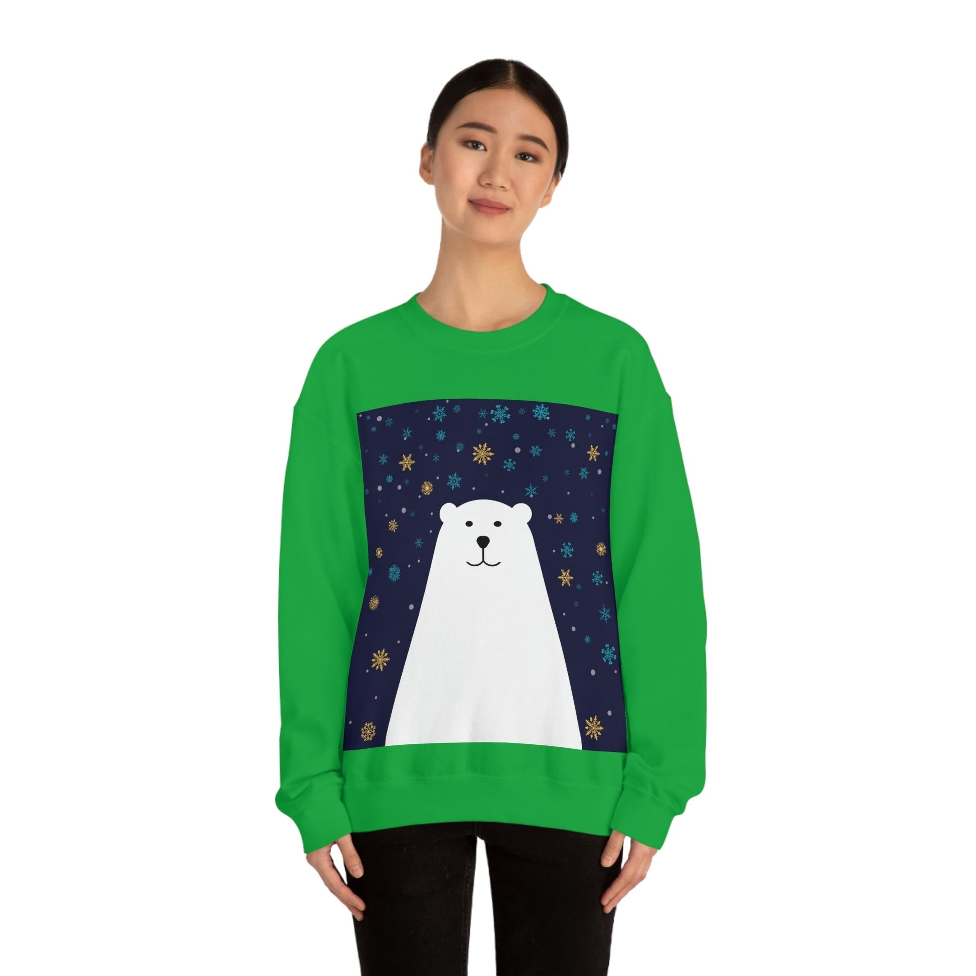 Polar Bear Arctic Art Unisex Heavy Blend™ Crewneck Sweatshirt Ichaku [Perfect Gifts Selection]