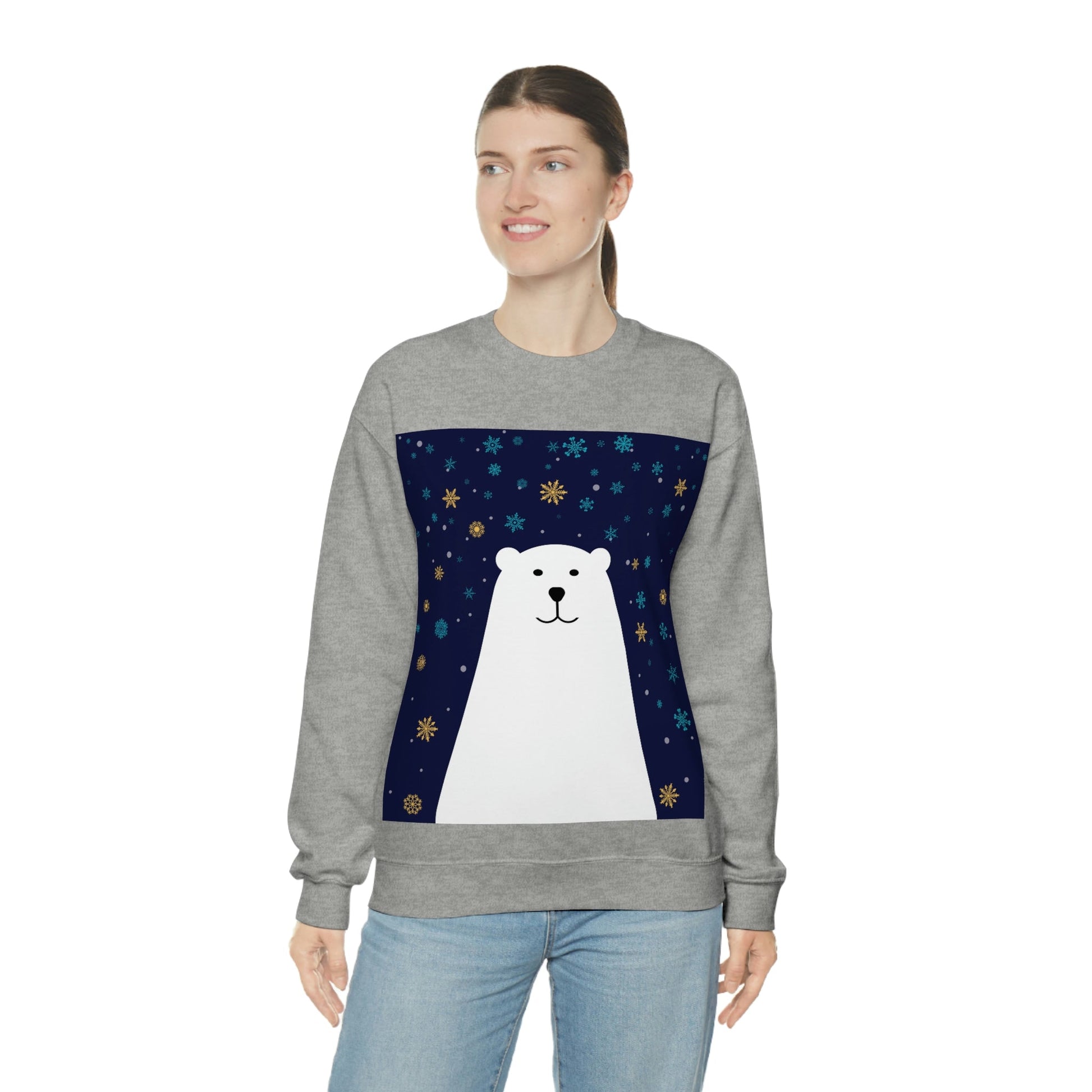 Polar Bear Arctic Art Unisex Heavy Blend™ Crewneck Sweatshirt Ichaku [Perfect Gifts Selection]