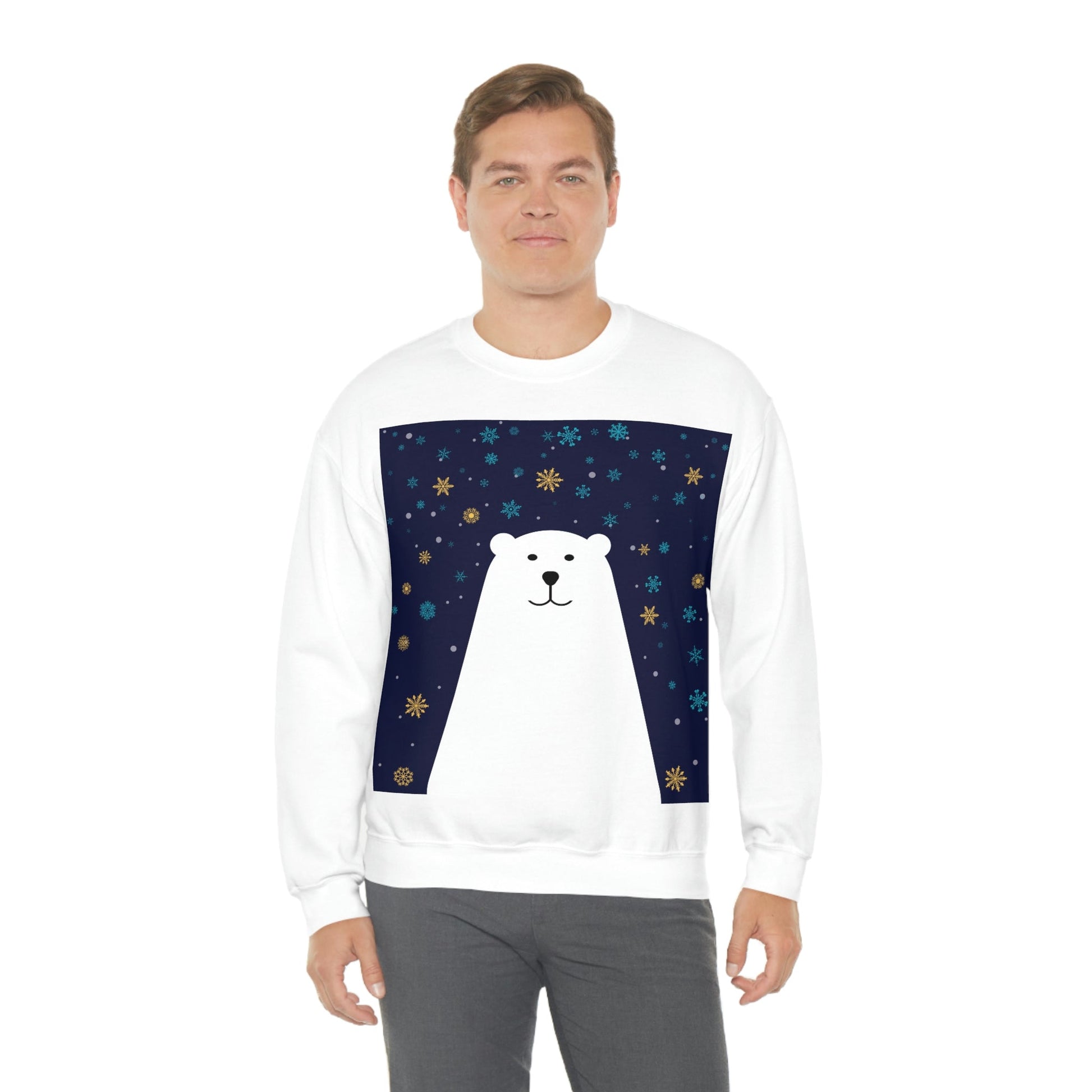 Polar Bear Arctic Art Unisex Heavy Blend™ Crewneck Sweatshirt Ichaku [Perfect Gifts Selection]