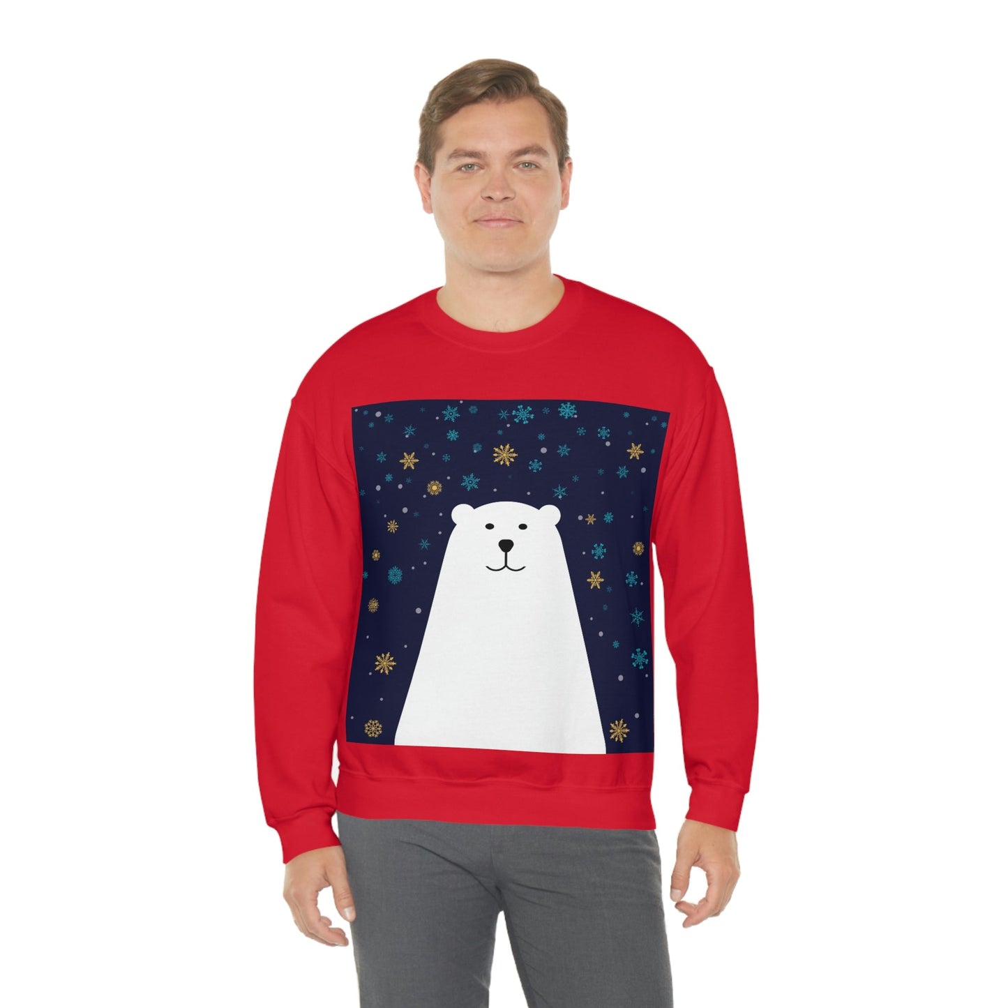 Polar Bear Arctic Art Unisex Heavy Blend™ Crewneck Sweatshirt Ichaku [Perfect Gifts Selection]