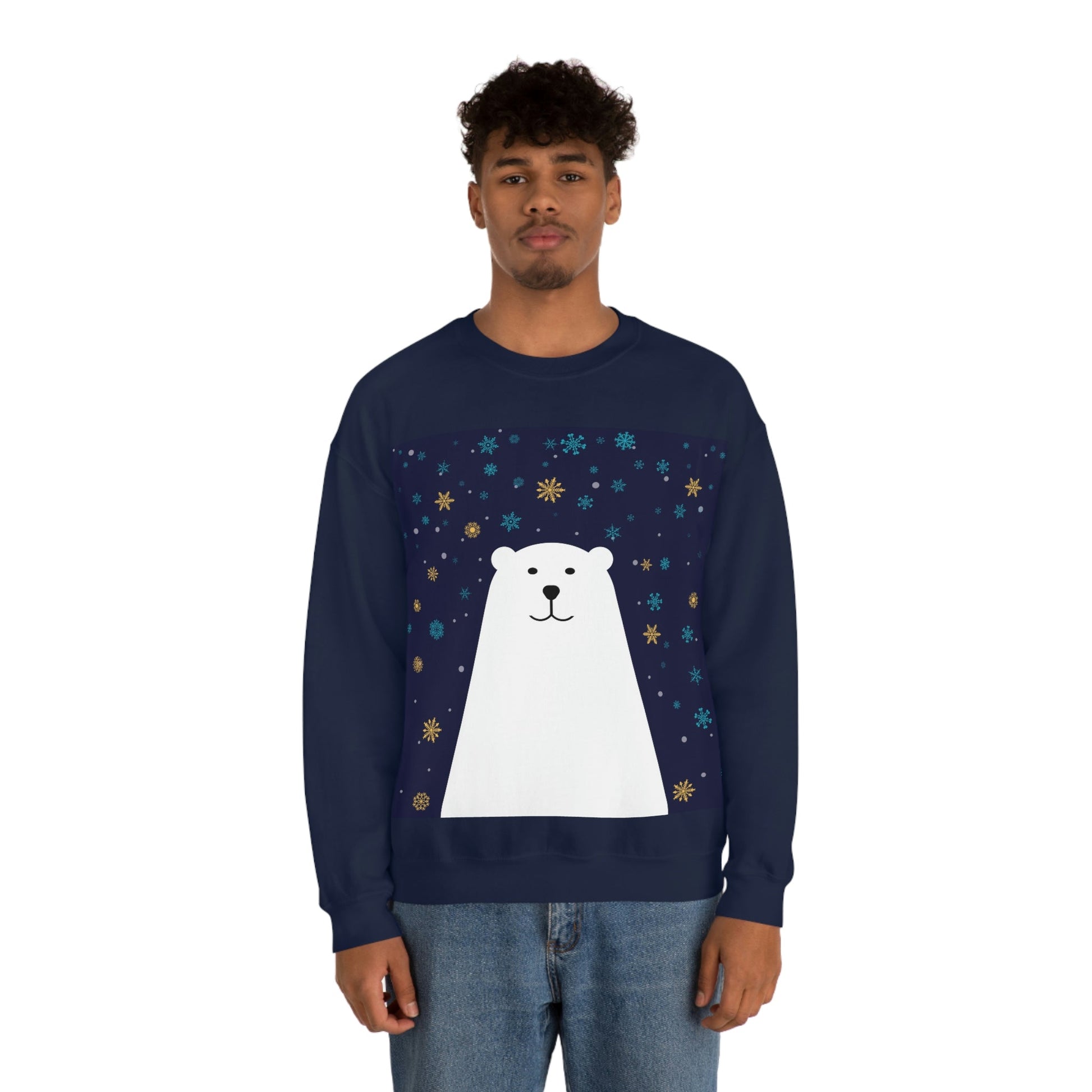 Polar Bear Arctic Art Unisex Heavy Blend™ Crewneck Sweatshirt Ichaku [Perfect Gifts Selection]