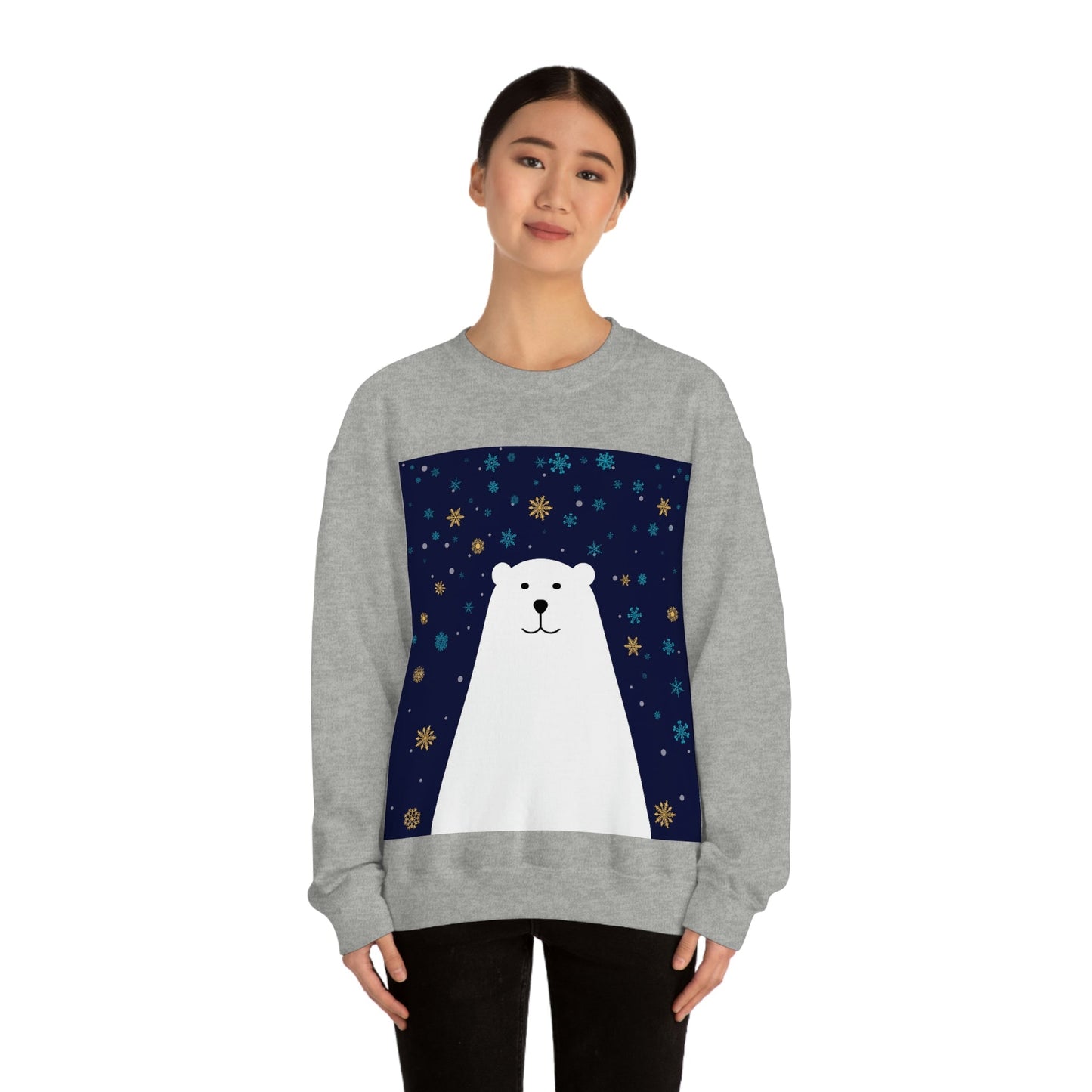 Polar Bear Arctic Art Unisex Heavy Blend™ Crewneck Sweatshirt Ichaku [Perfect Gifts Selection]