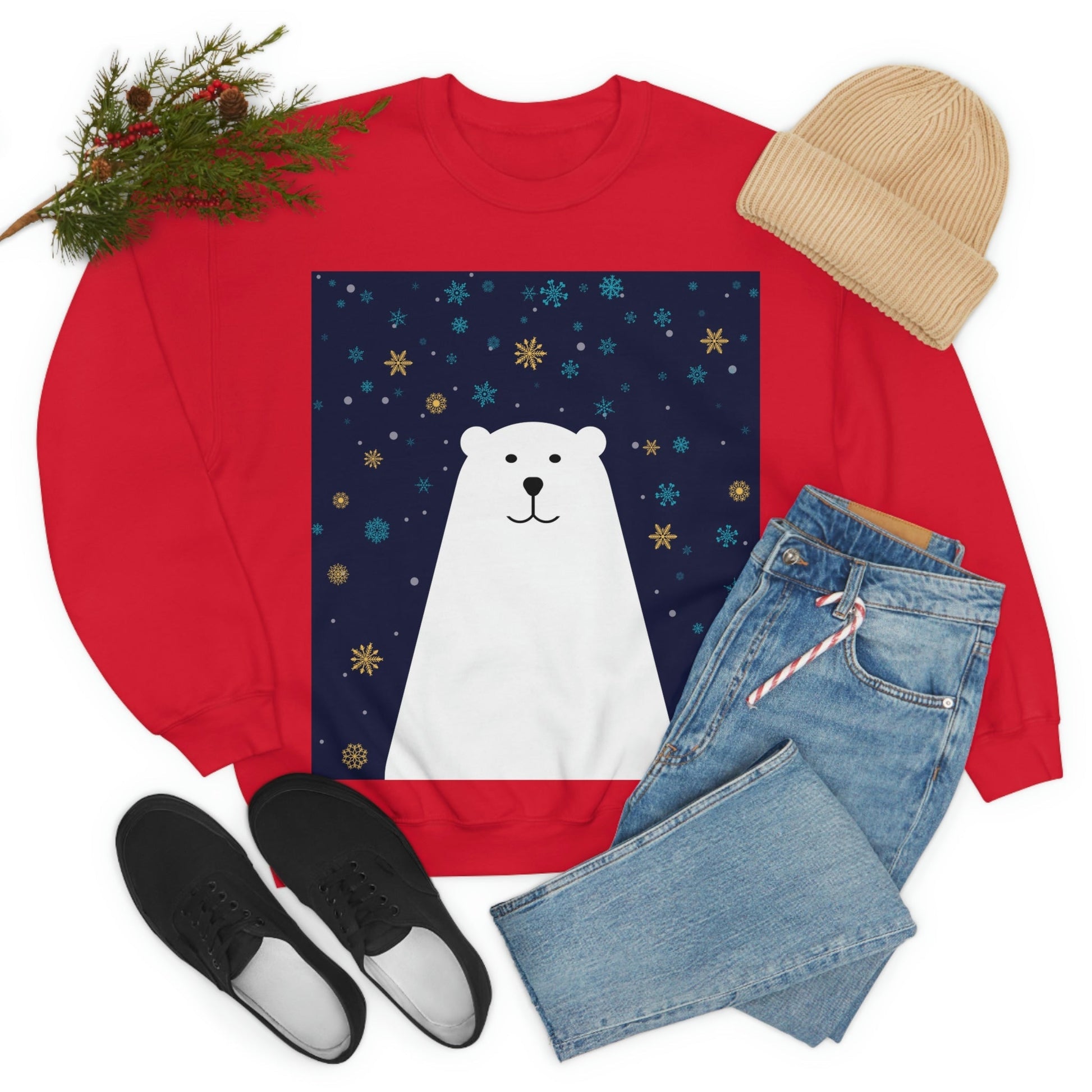 Polar Bear Arctic Art Unisex Heavy Blend™ Crewneck Sweatshirt Ichaku [Perfect Gifts Selection]