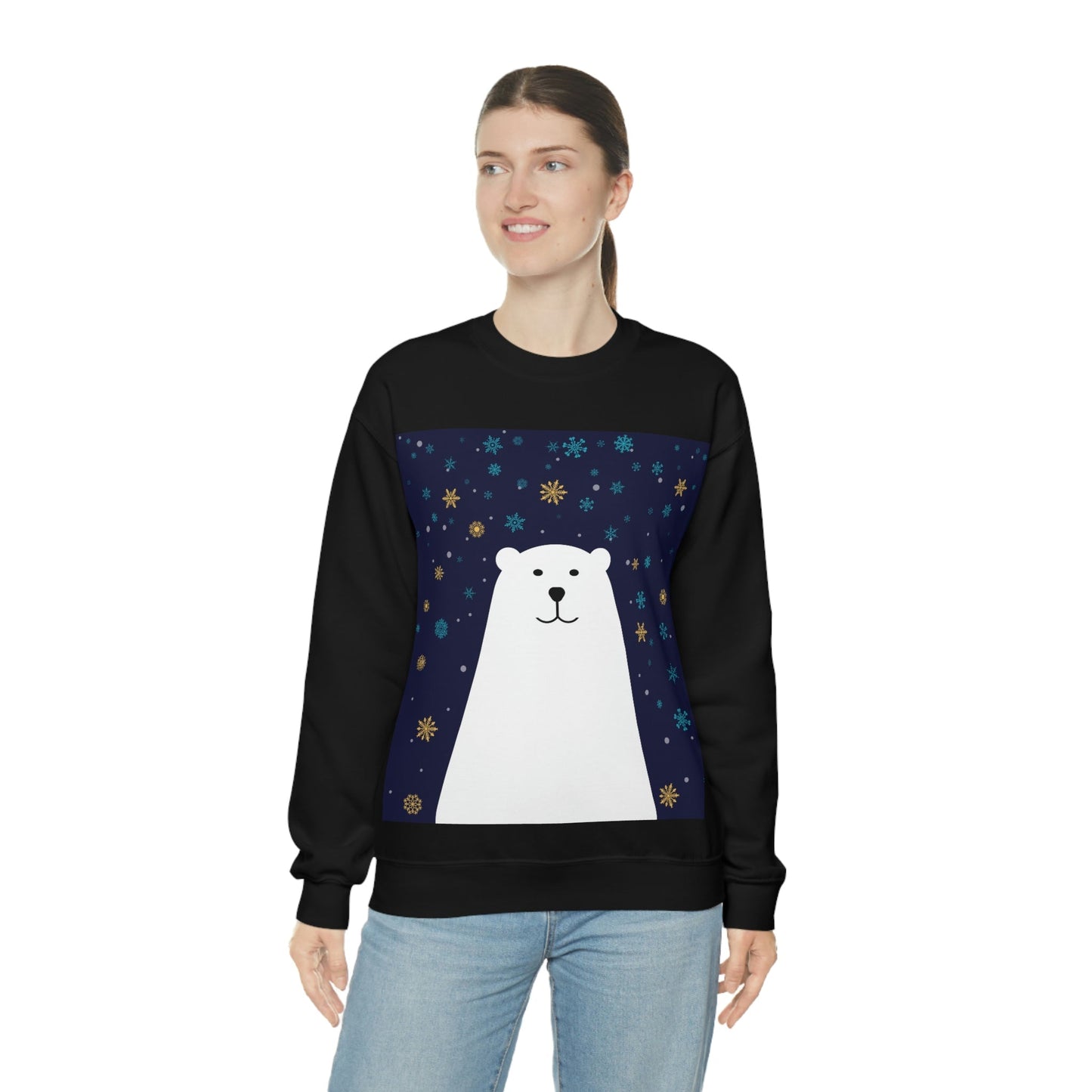 Polar Bear Arctic Art Unisex Heavy Blend™ Crewneck Sweatshirt Ichaku [Perfect Gifts Selection]