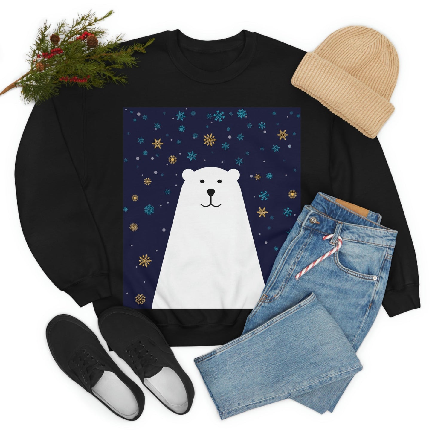 Polar Bear Arctic Art Unisex Heavy Blend™ Crewneck Sweatshirt Ichaku [Perfect Gifts Selection]