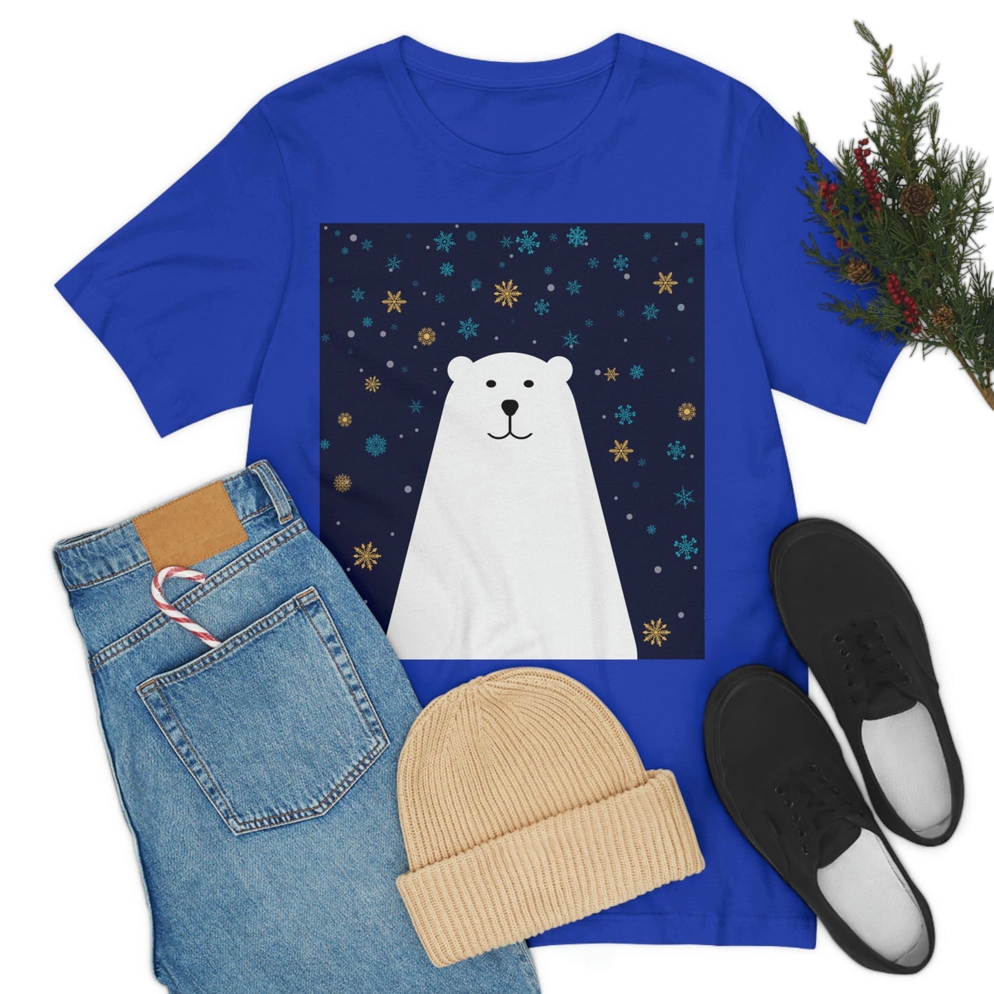 Polar Bear Arctic Art Unisex Jersey Short Sleeve T-Shirt Ichaku [Perfect Gifts Selection]