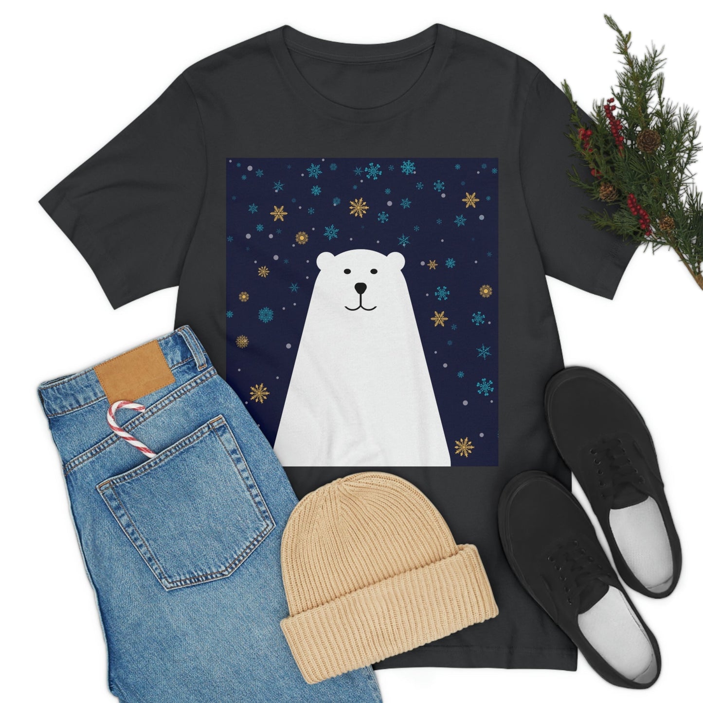 Polar Bear Arctic Art Unisex Jersey Short Sleeve T-Shirt Ichaku [Perfect Gifts Selection]