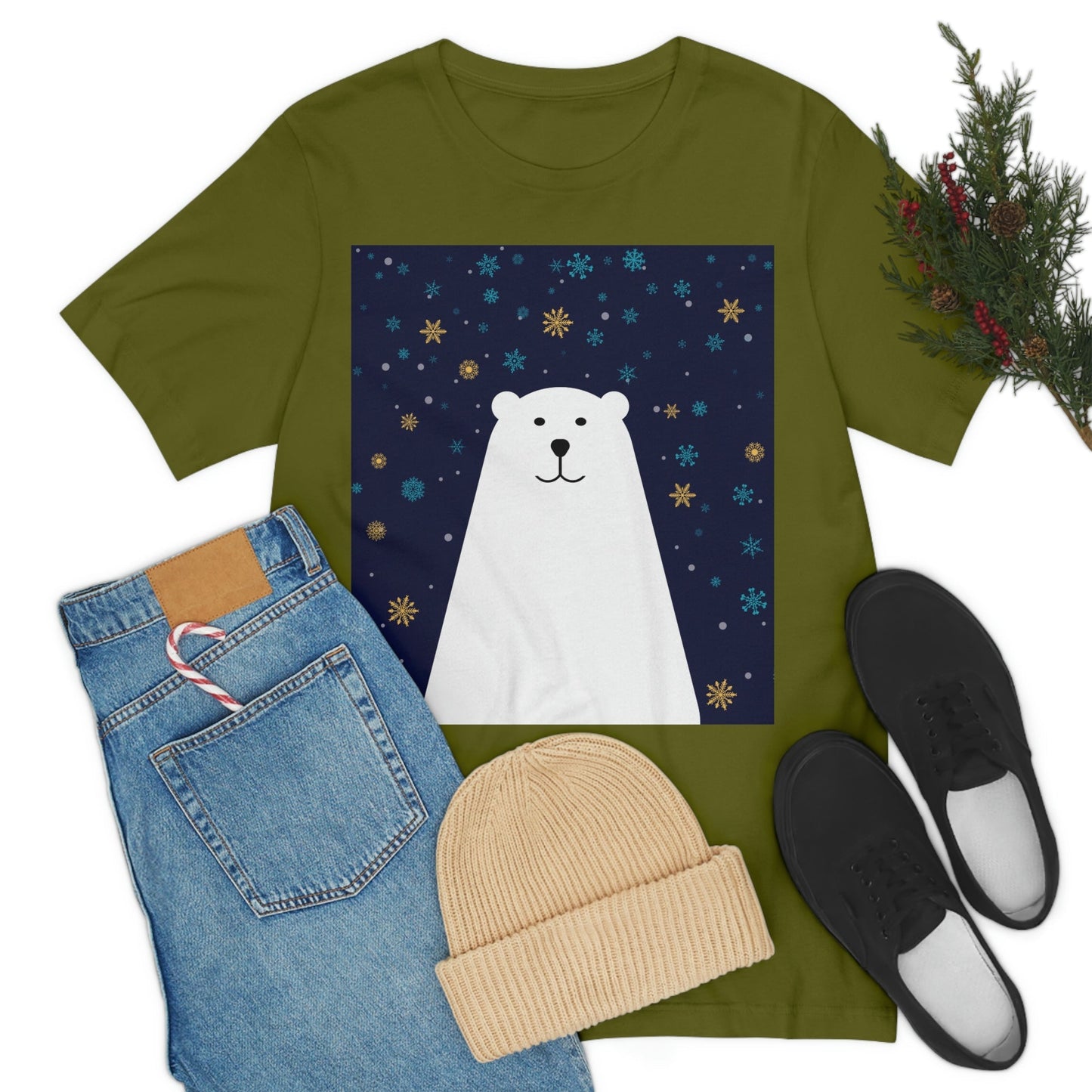 Polar Bear Arctic Art Unisex Jersey Short Sleeve T-Shirt Ichaku [Perfect Gifts Selection]