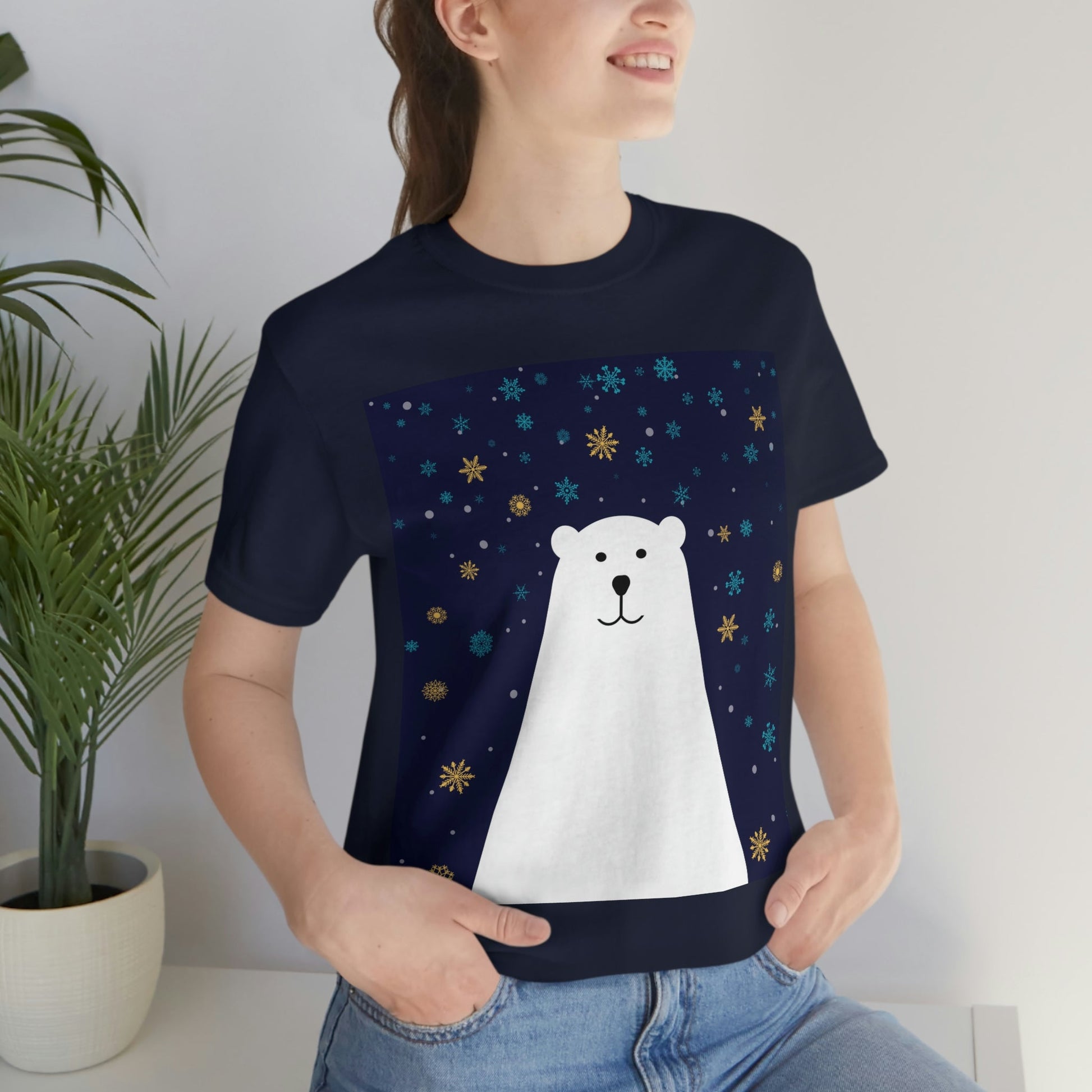 Polar Bear Arctic Art Unisex Jersey Short Sleeve T-Shirt Ichaku [Perfect Gifts Selection]