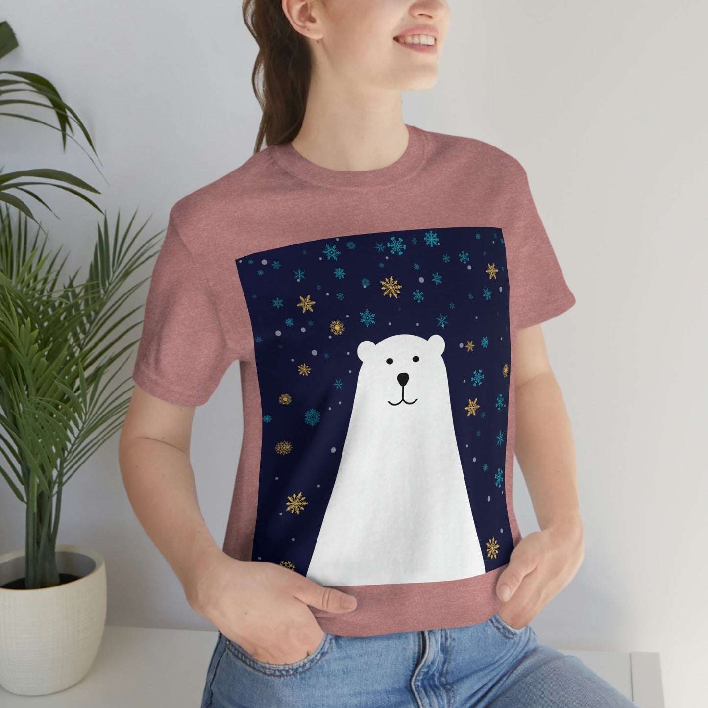 Polar Bear Arctic Art Unisex Jersey Short Sleeve T-Shirt Ichaku [Perfect Gifts Selection]