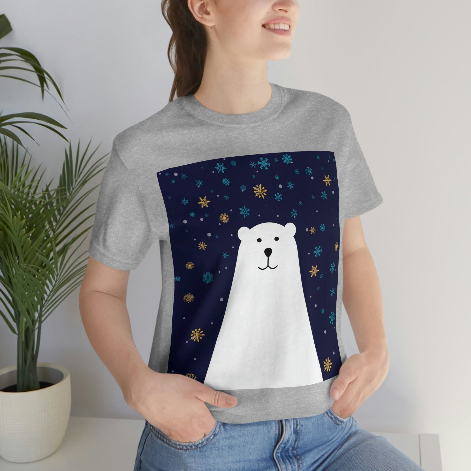 Polar Bear Arctic Art Unisex Jersey Short Sleeve T-Shirt Ichaku [Perfect Gifts Selection]