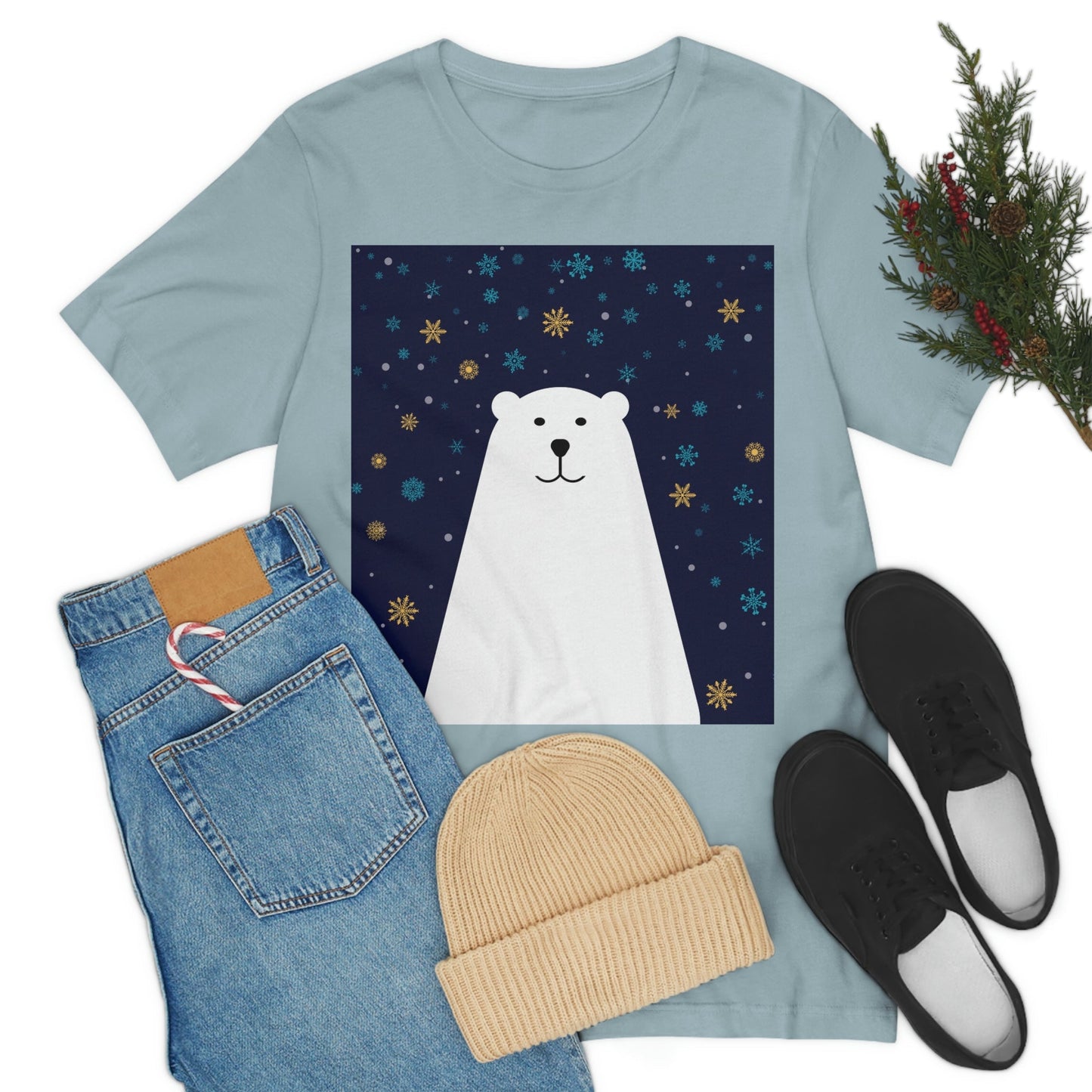 Polar Bear Arctic Art Unisex Jersey Short Sleeve T-Shirt Ichaku [Perfect Gifts Selection]