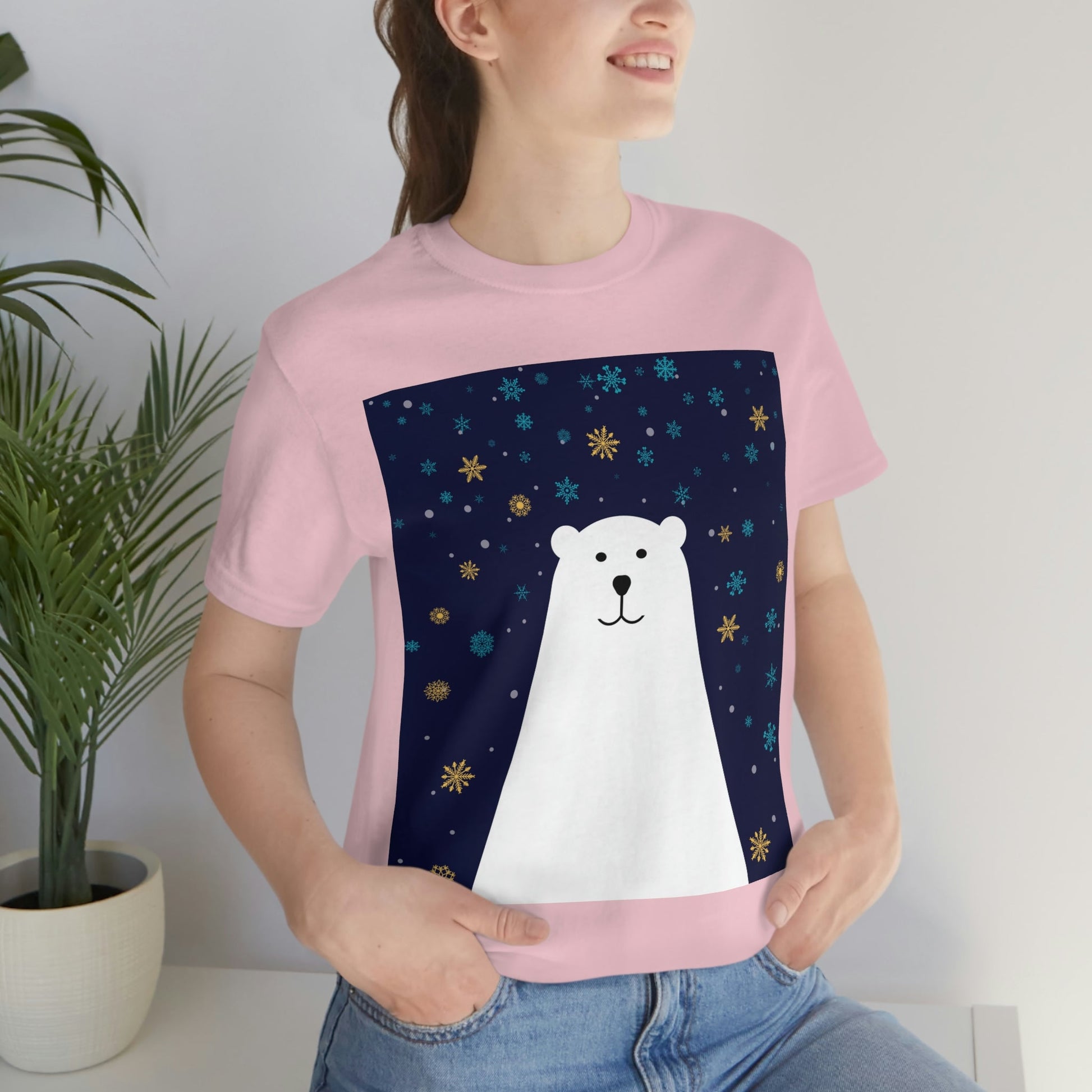 Polar Bear Arctic Art Unisex Jersey Short Sleeve T-Shirt Ichaku [Perfect Gifts Selection]