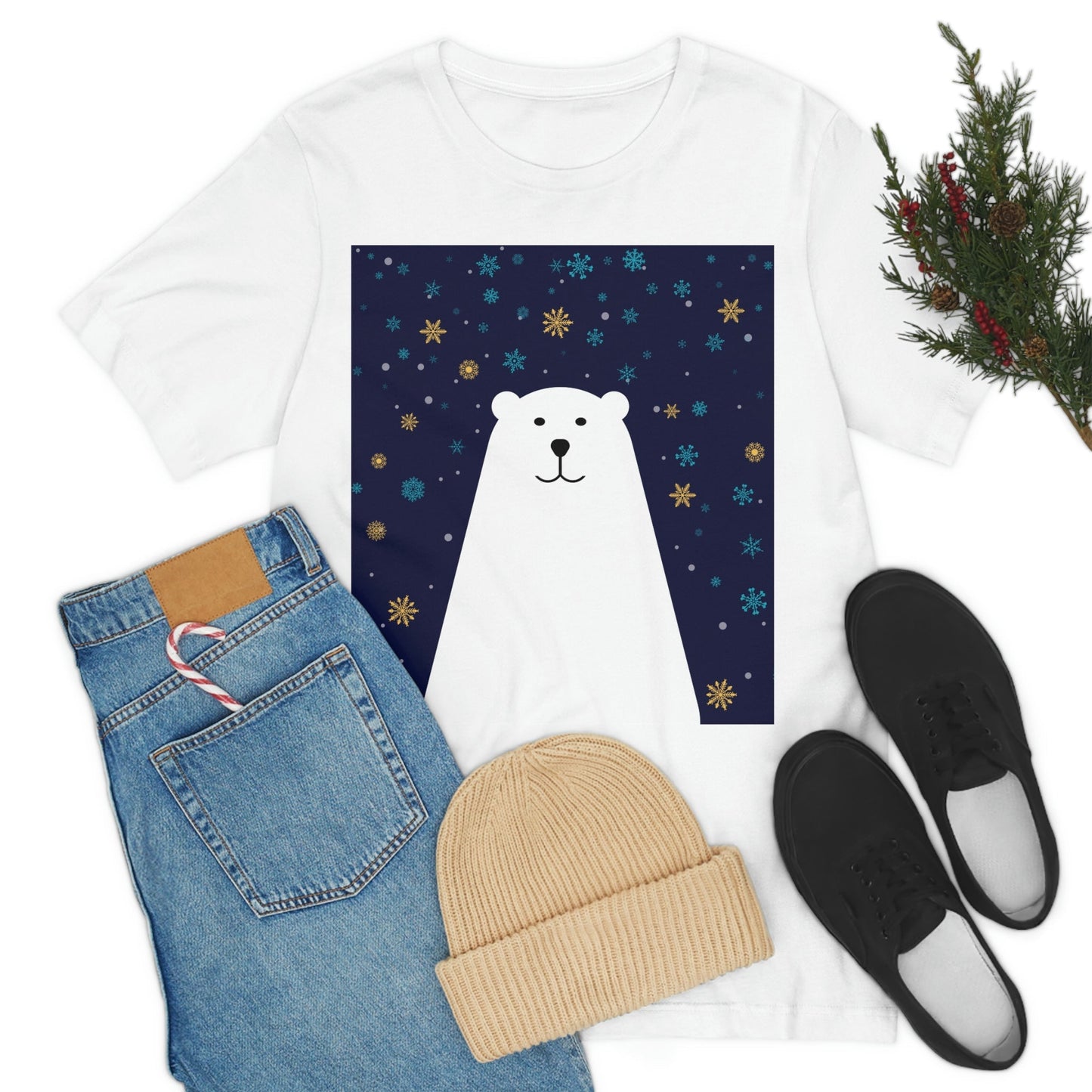 Polar Bear Arctic Art Unisex Jersey Short Sleeve T-Shirt Ichaku [Perfect Gifts Selection]