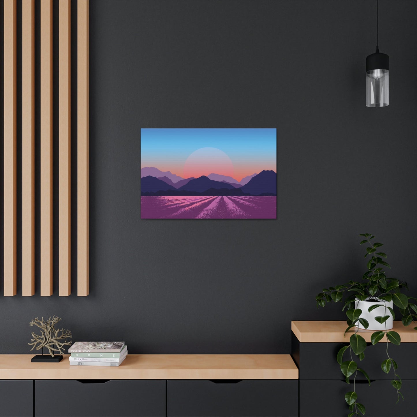 Provence Landscape Lavender Minimal Aesthetic Classic Art Canvas Gallery Wraps Ichaku [Perfect Gifts Selection]